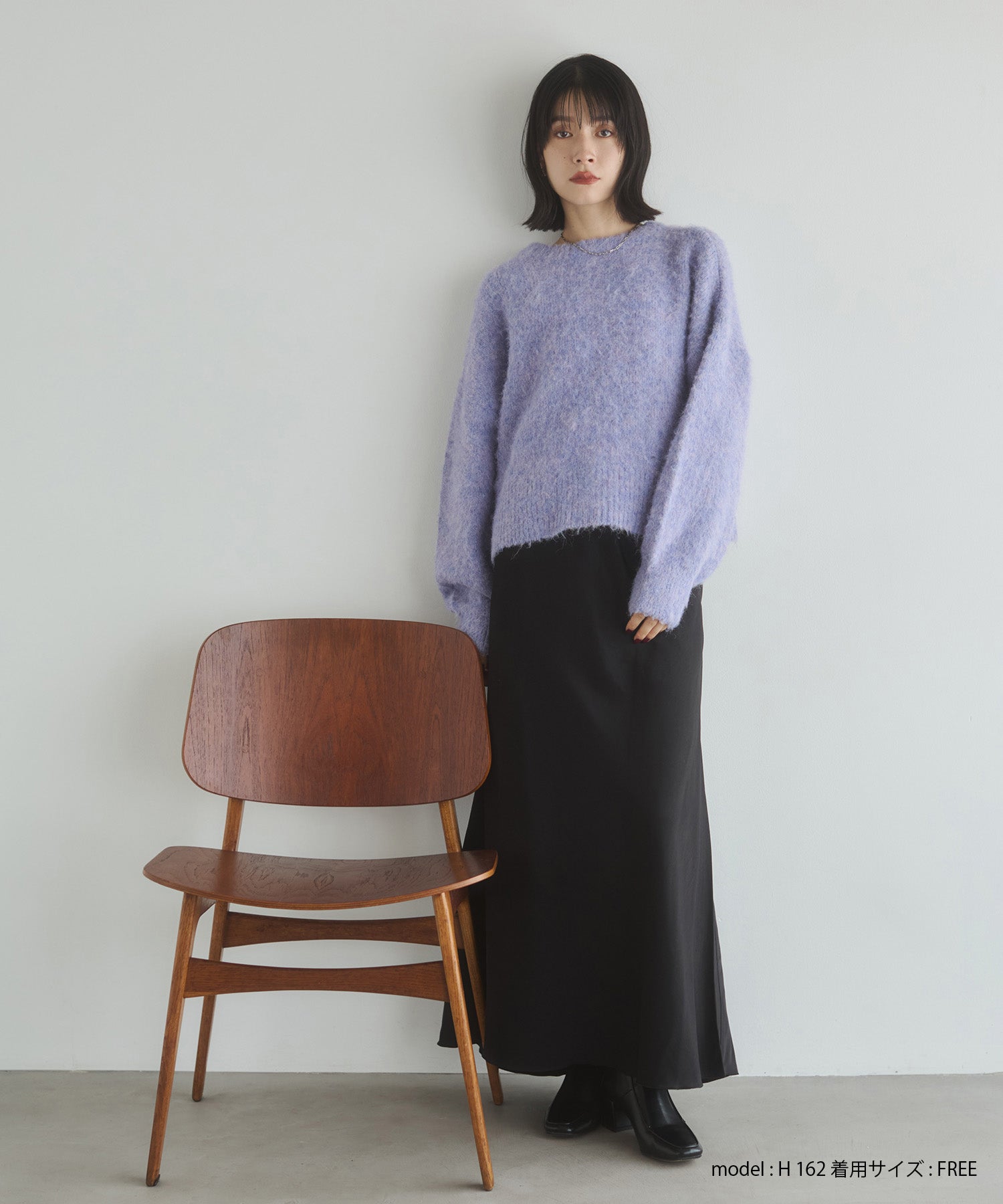 シャギー ミックスカラー起毛ニットカーディガン