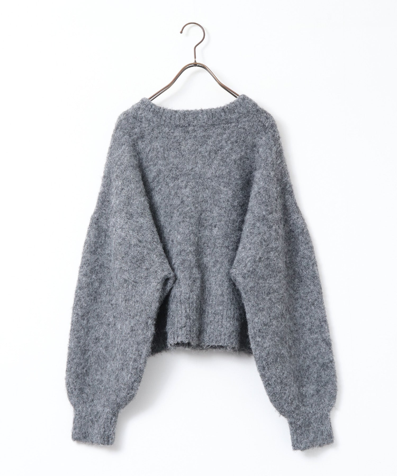 シャギー ミックスカラー起毛ニットカーディガン