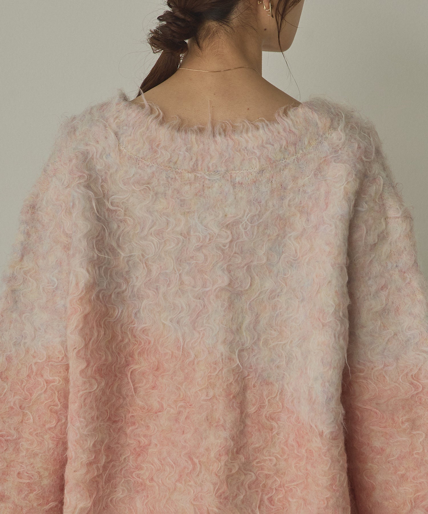 シャギー起毛 Vニットカーディガン