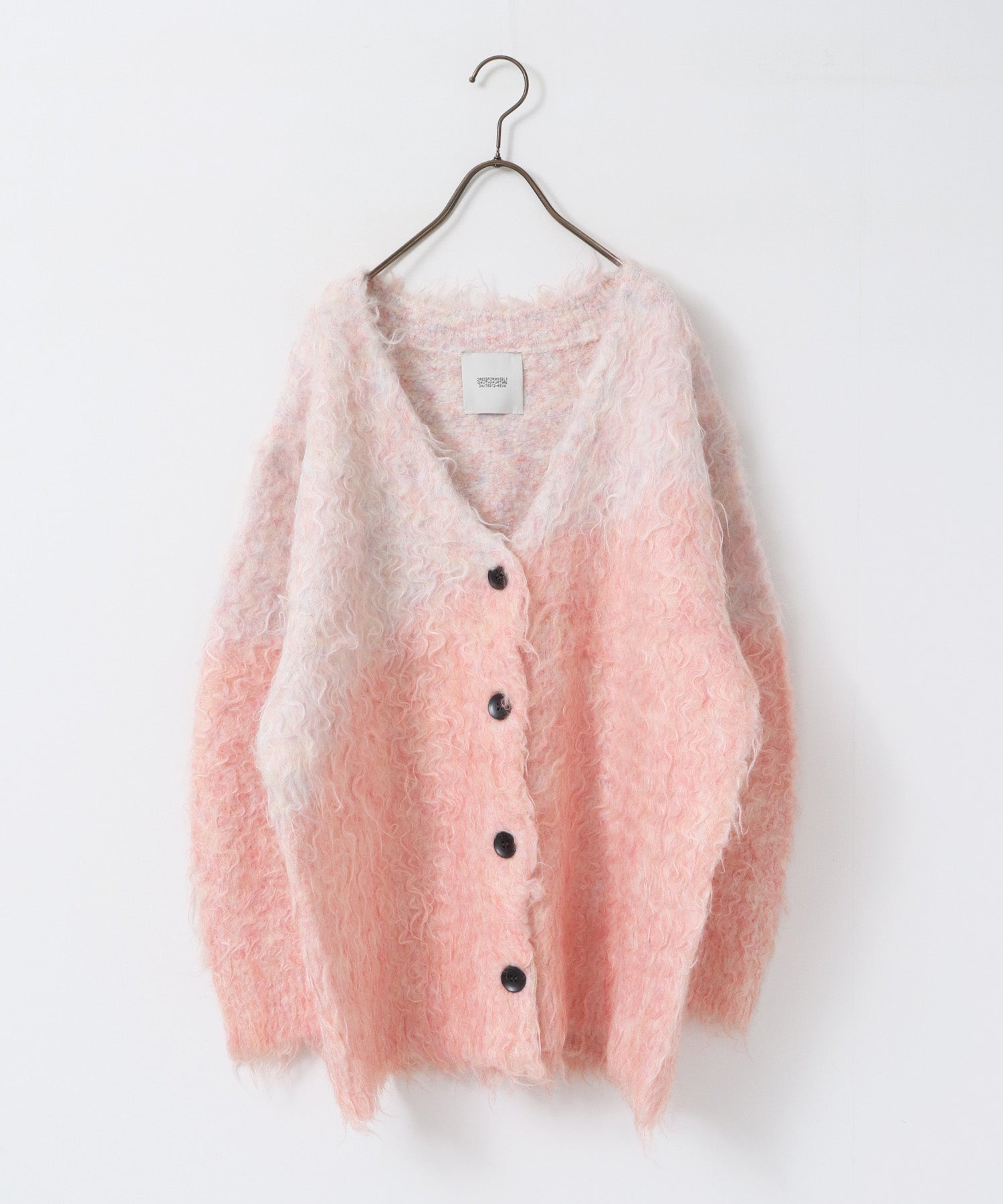 シャギー起毛 Vニットカーディガン