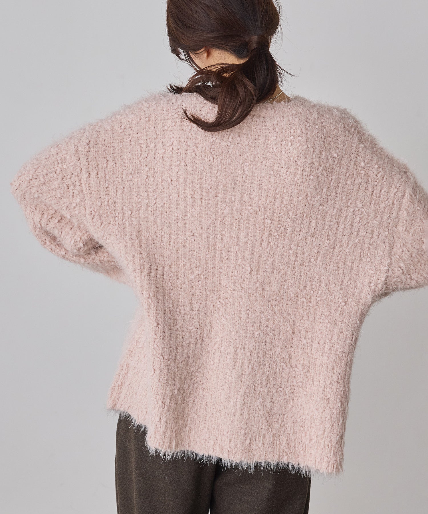 シャギー ニットカーディガン