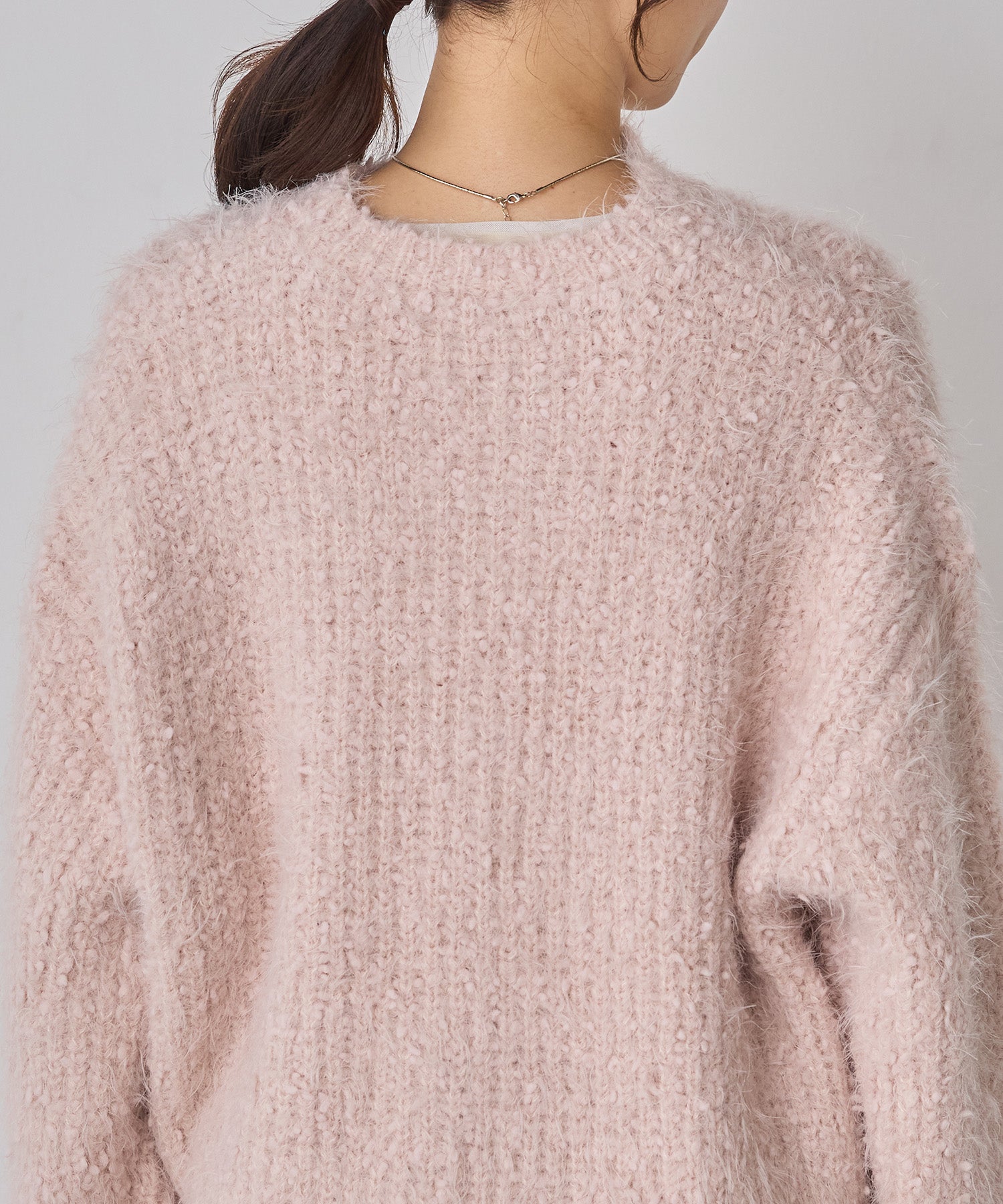 シャギー ニットカーディガン