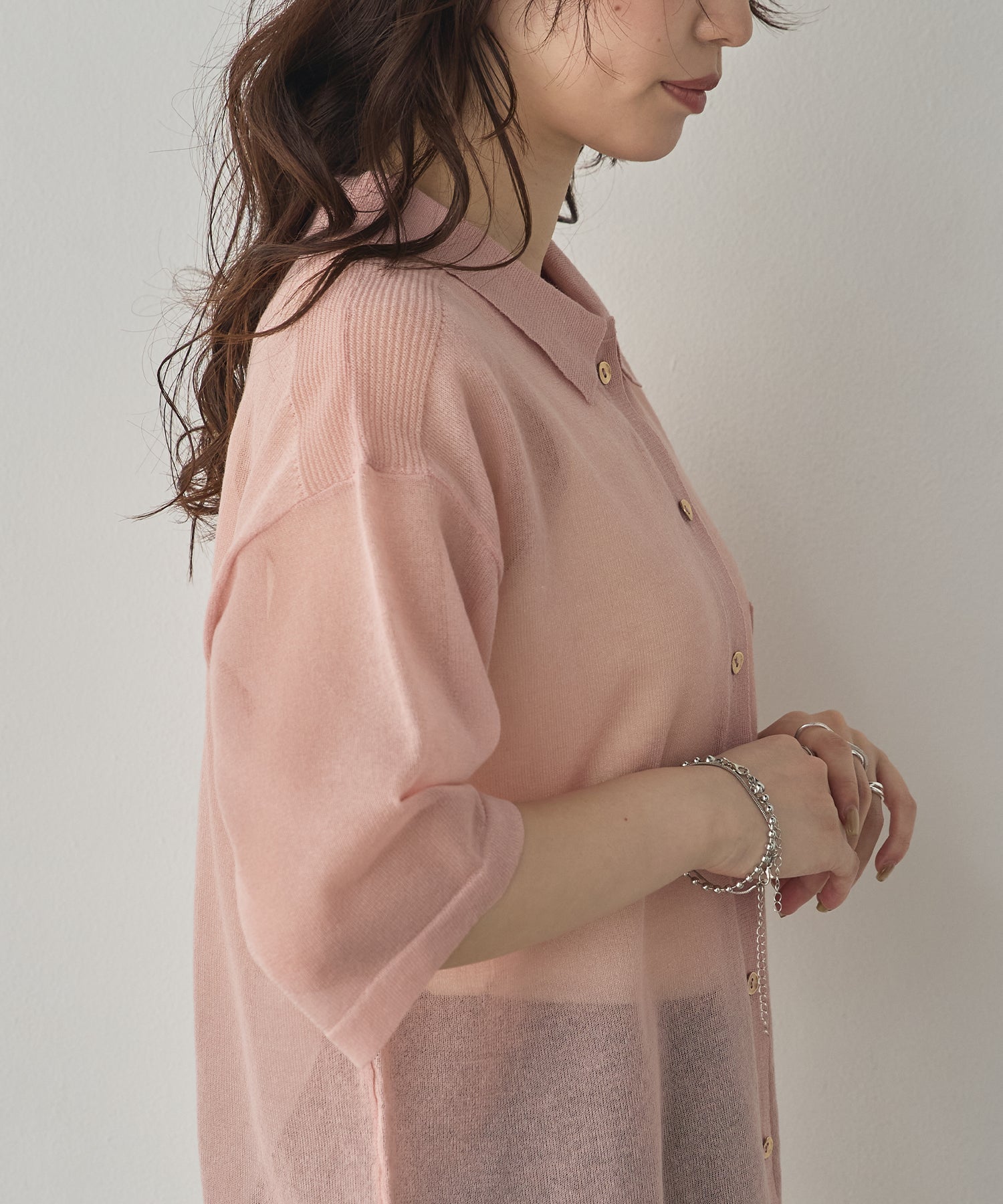 SHEER LAME KNIT SHIRT