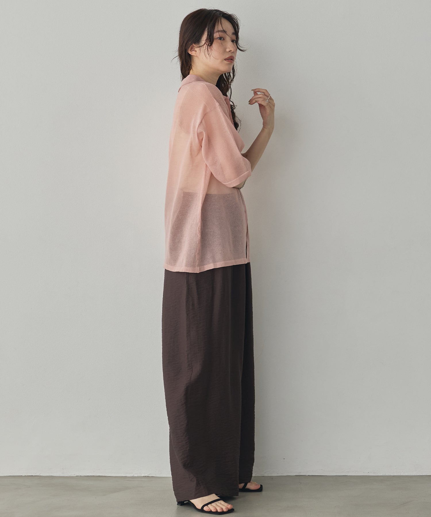 SHEER LAME KNIT SHIRT