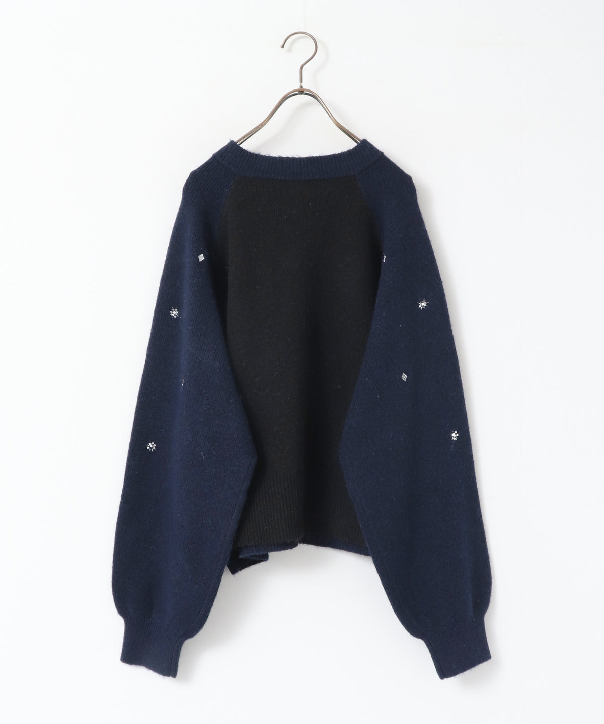 WOOL-BLEND EMBROIDERED KNITTED CARDIGAN