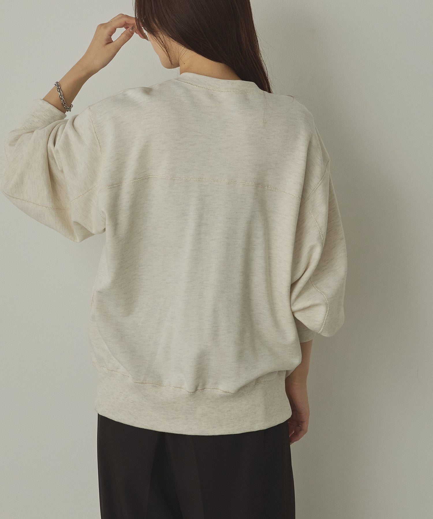 ラメステッチ クルーネックカーディガン