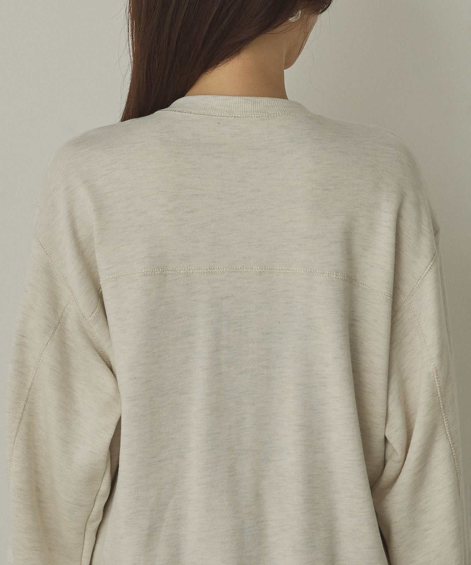 ラメステッチ クルーネックカーディガン