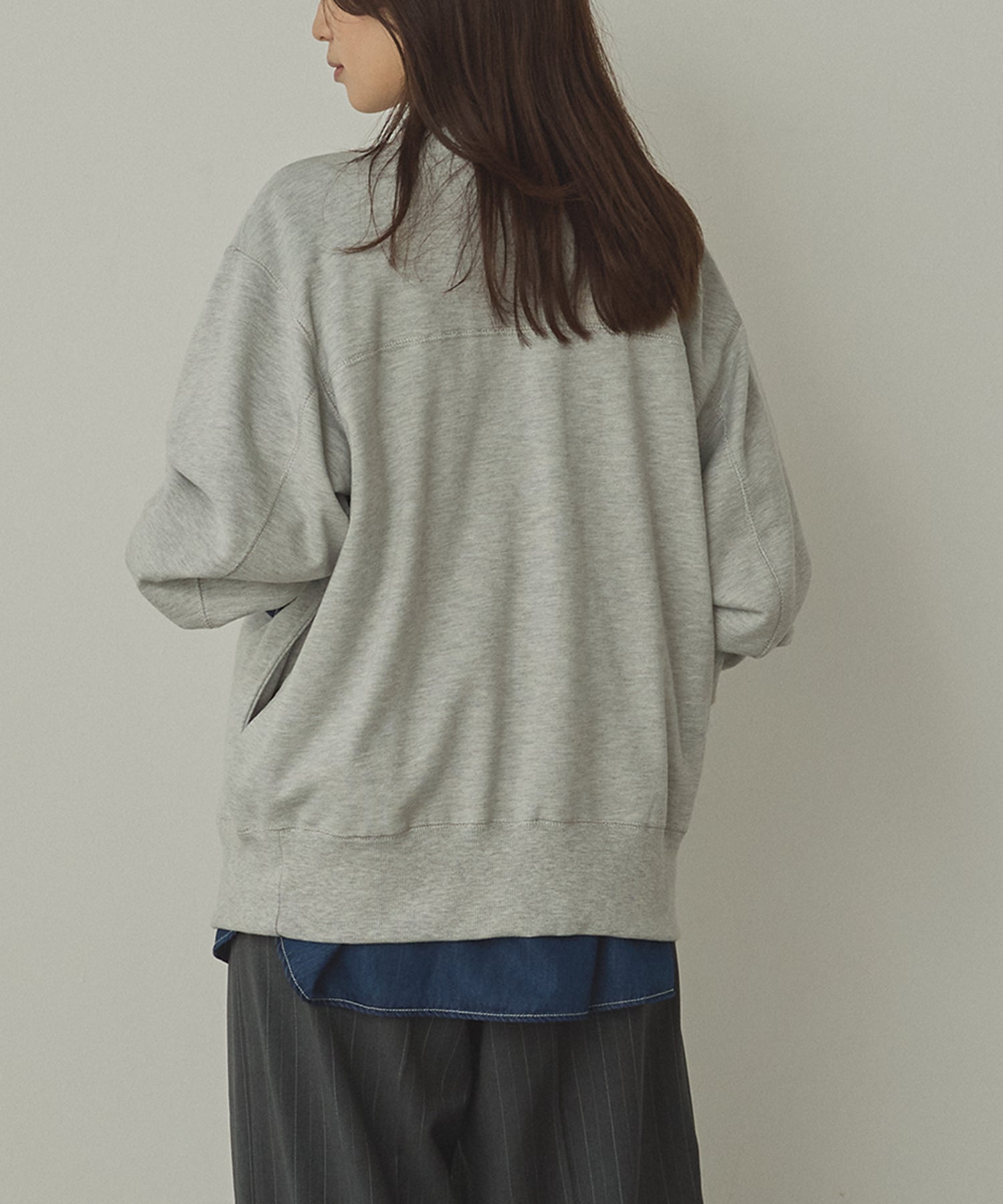 ラメステッチ クルーネックカーディガン