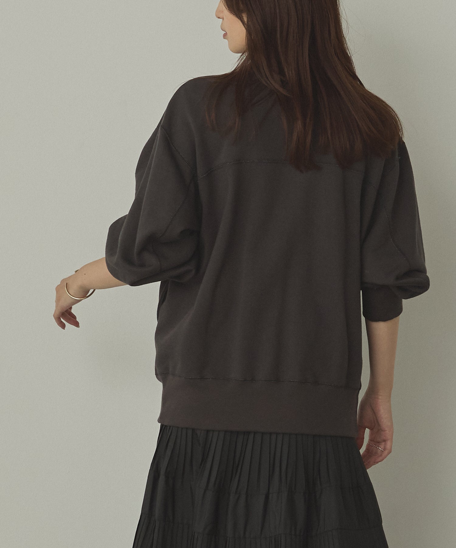 ラメステッチ クルーネックカーディガン