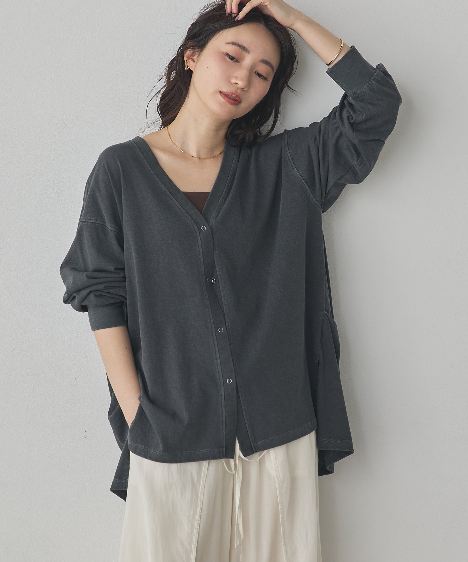 VINTAGE SLUB DESIGN CARDIGAN