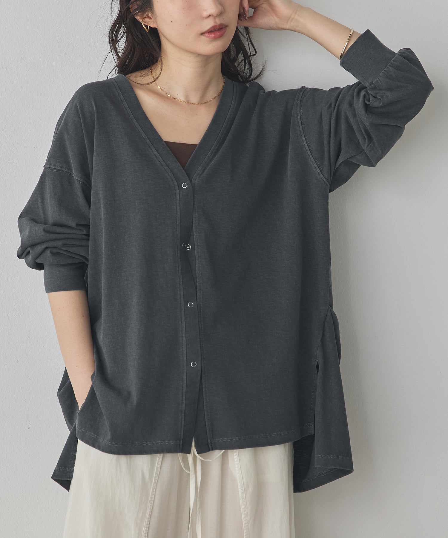 VINTAGE SLUB DESIGN CARDIGAN