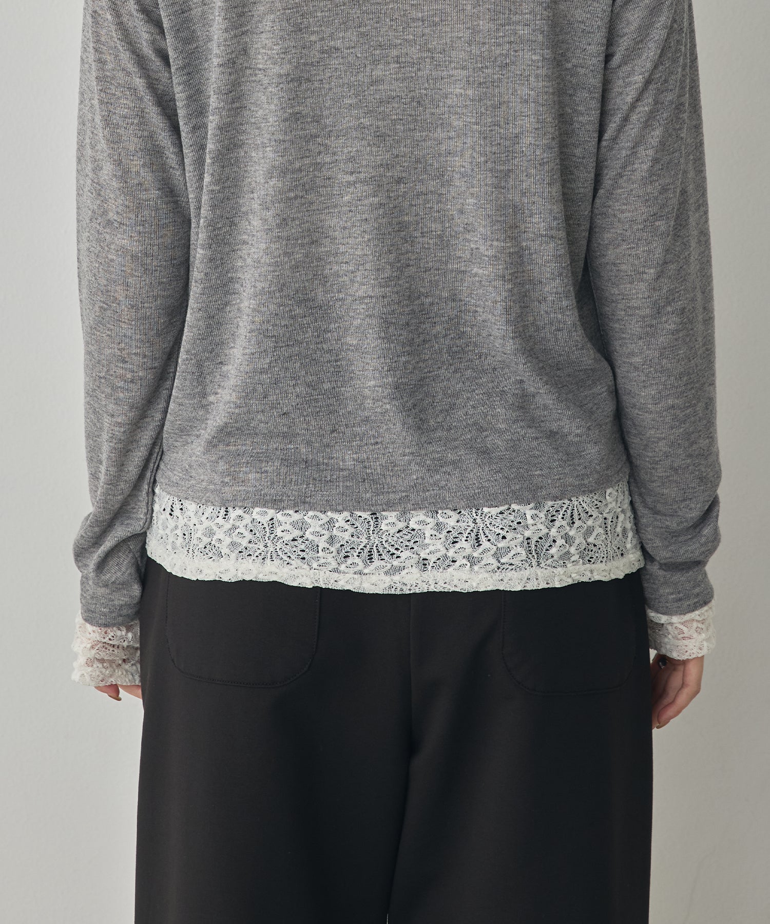 LACE-LAYERED CARDIGAN