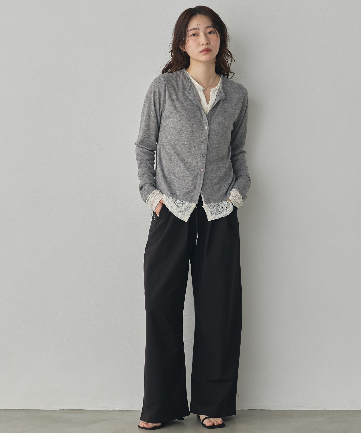 LACE-LAYERED CARDIGAN