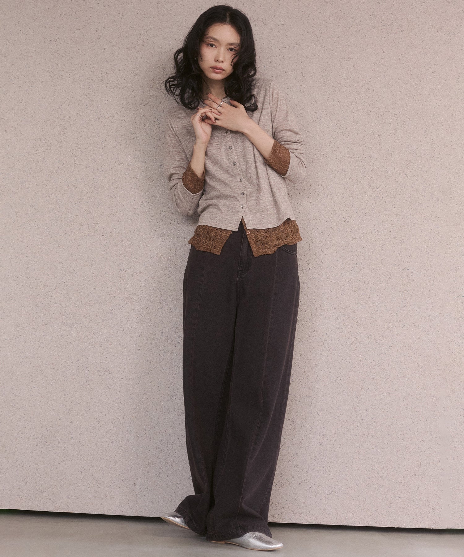 LACE-LAYERED CARDIGAN