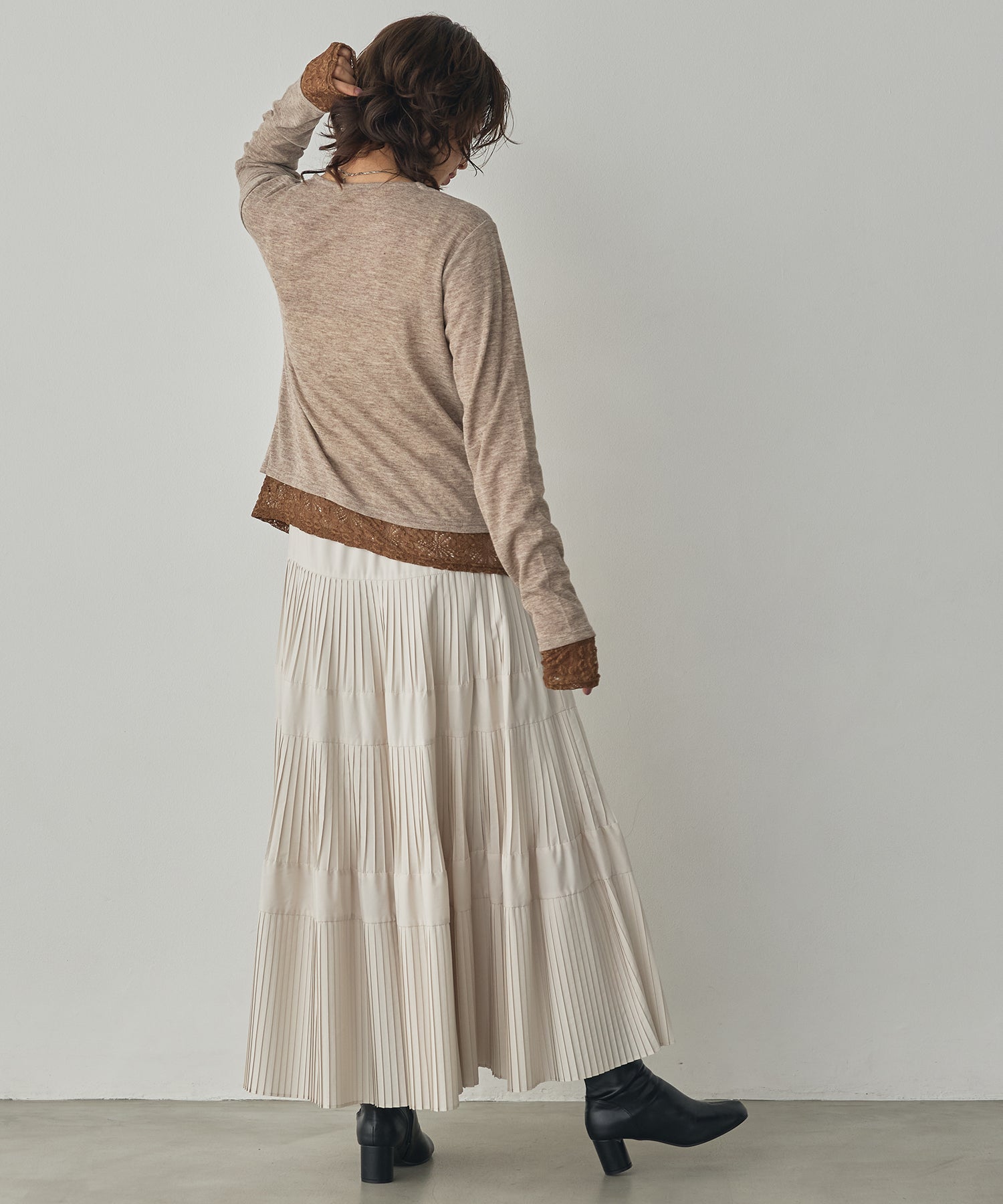 LACE-LAYERED CARDIGAN
