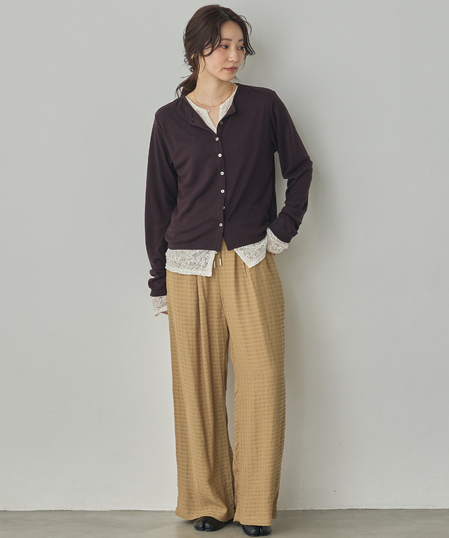LACE-LAYERED CARDIGAN