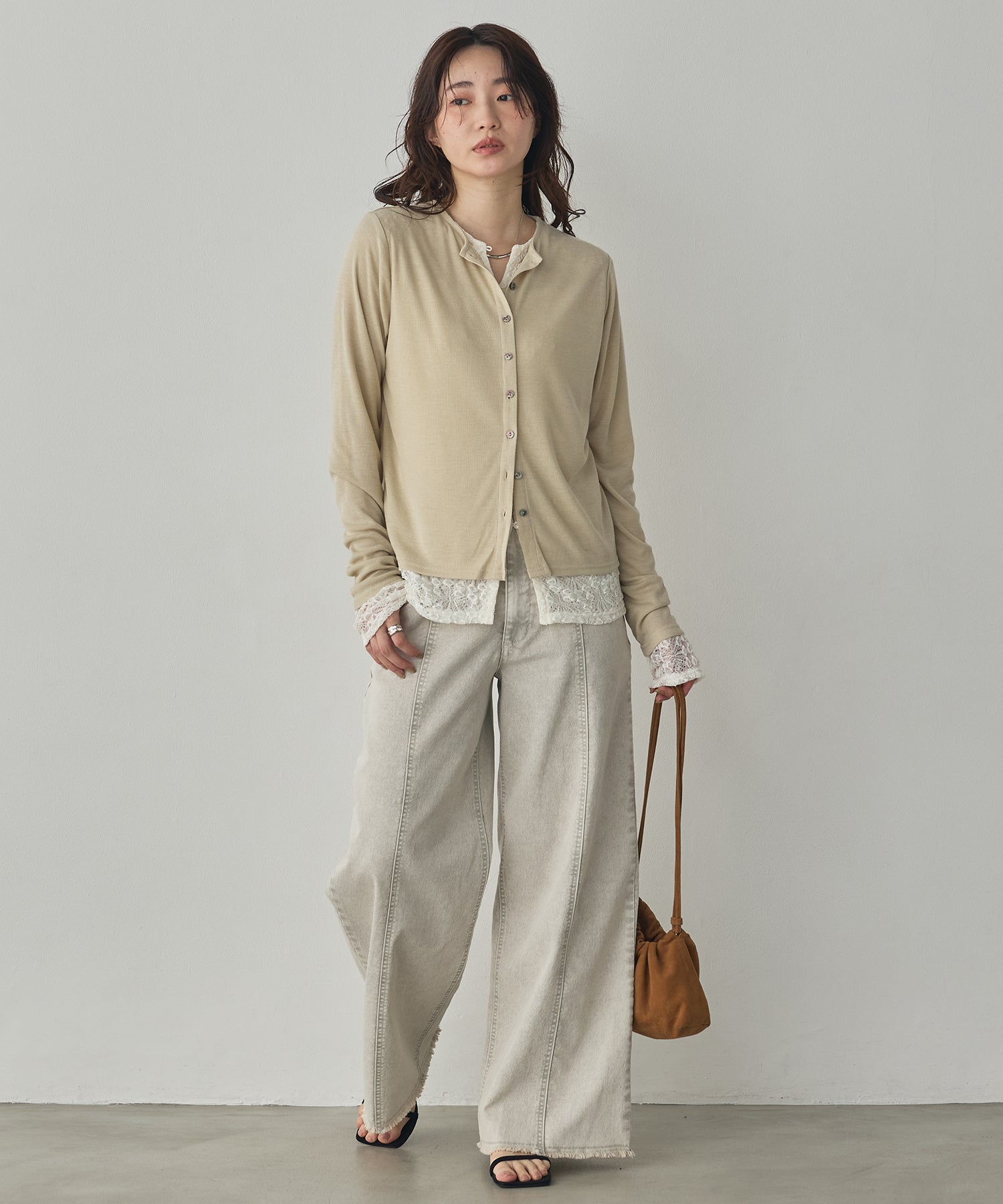 LACE-LAYERED CARDIGAN