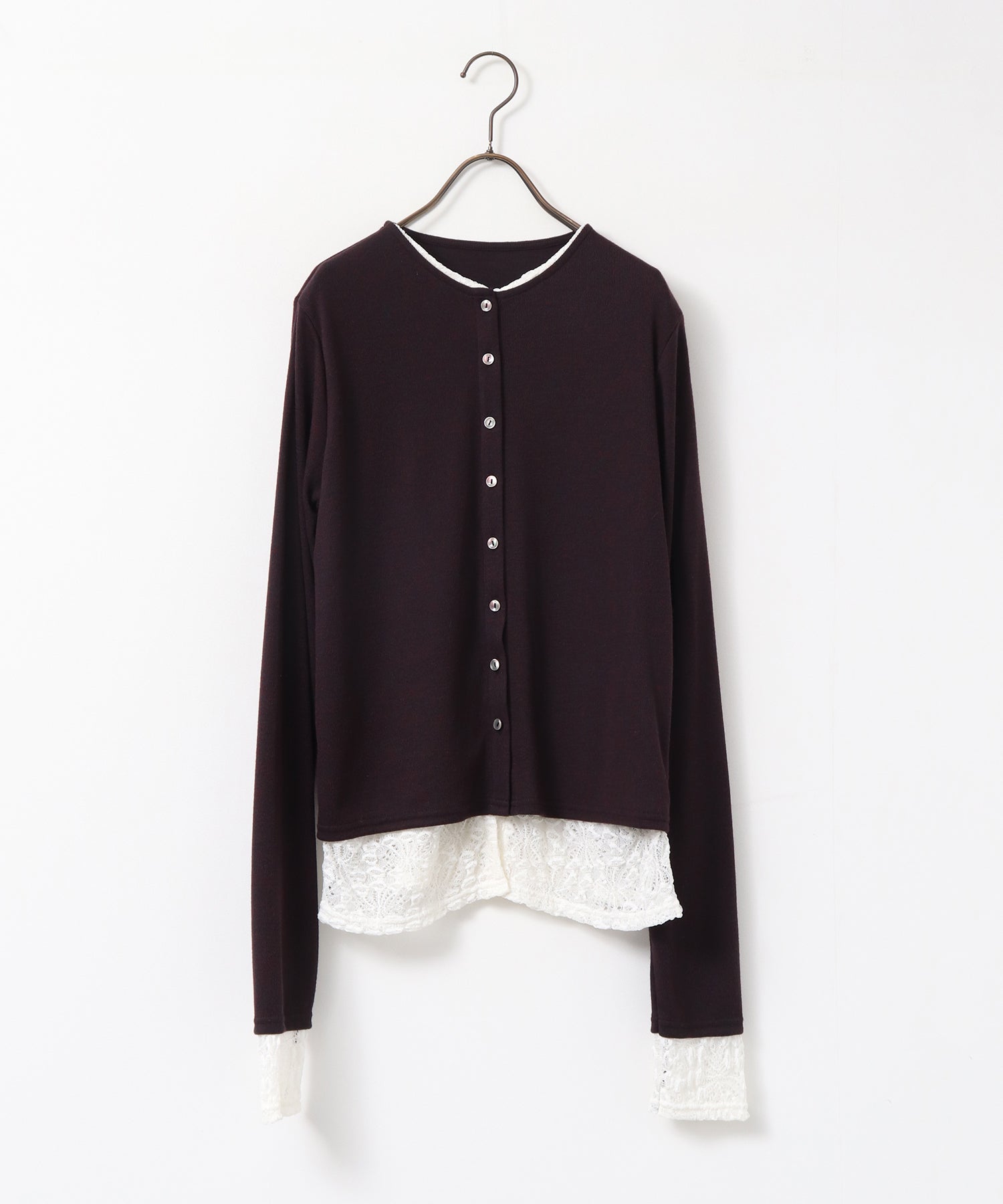 LACE-LAYERED CARDIGAN