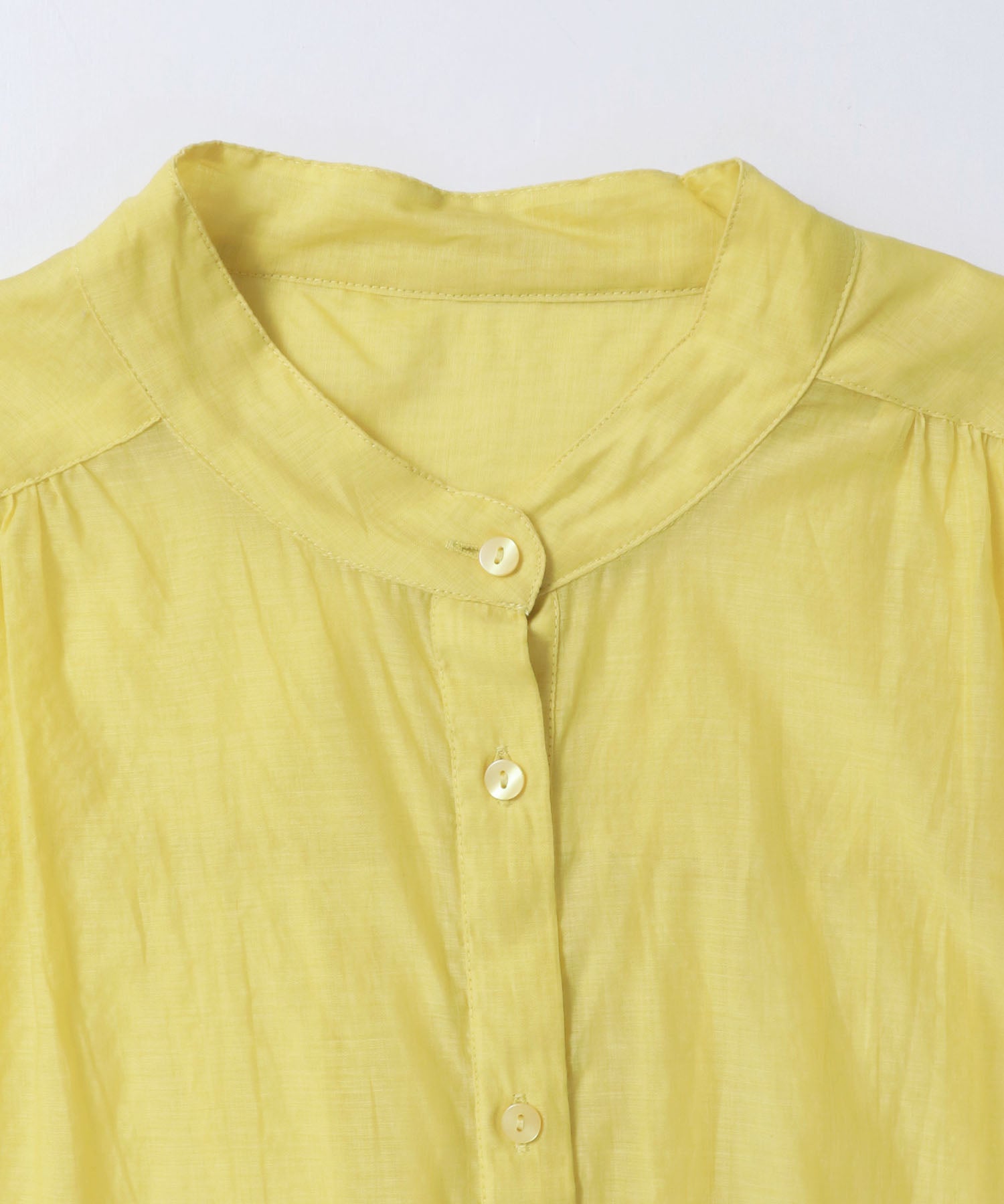 バンドカラー フレンチスリーブブラウス