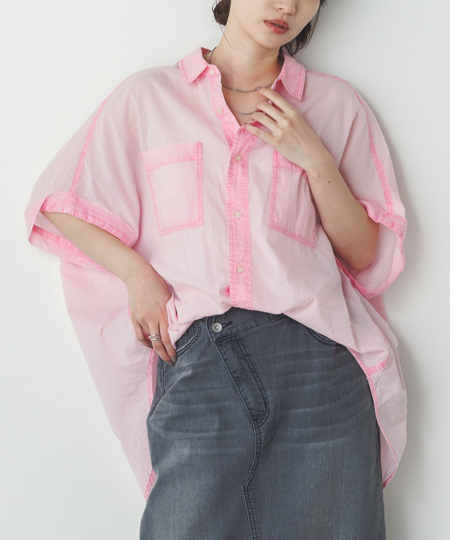 コットンボイル 半袖シャツ