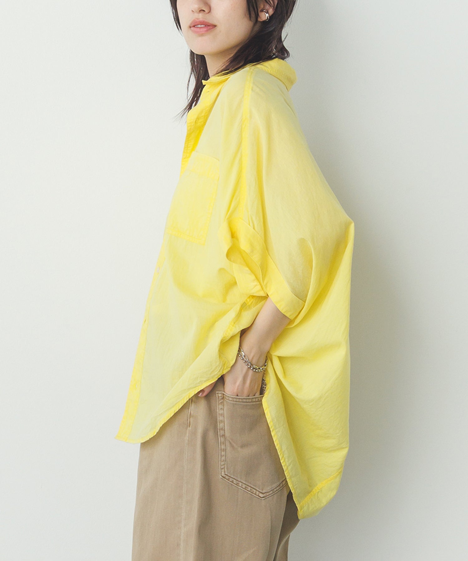 コットンボイル 半袖シャツ