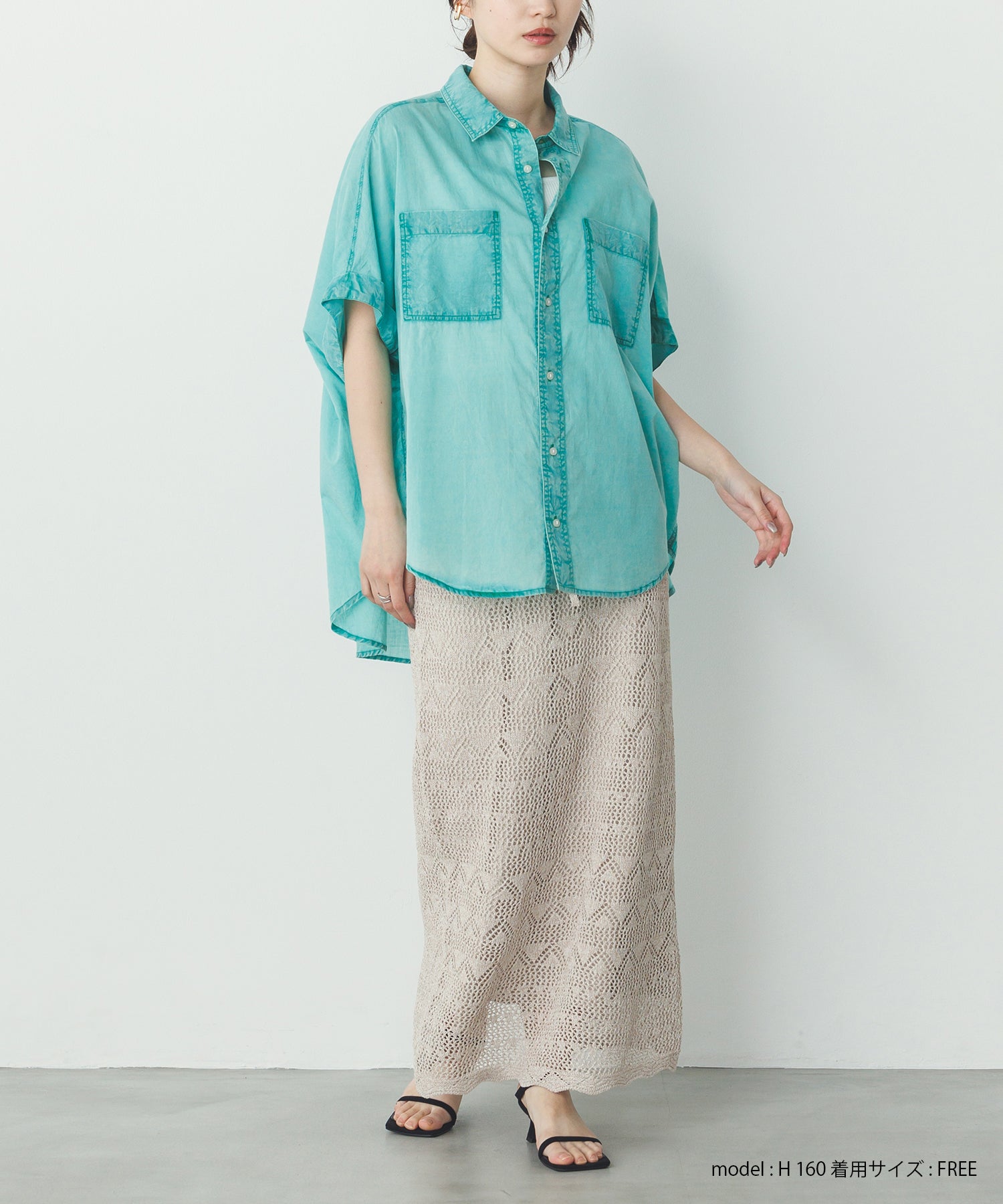 コットンボイル 半袖シャツ