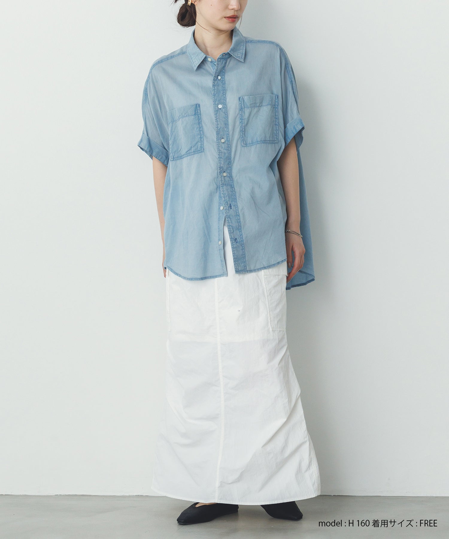 コットンボイル 半袖シャツ