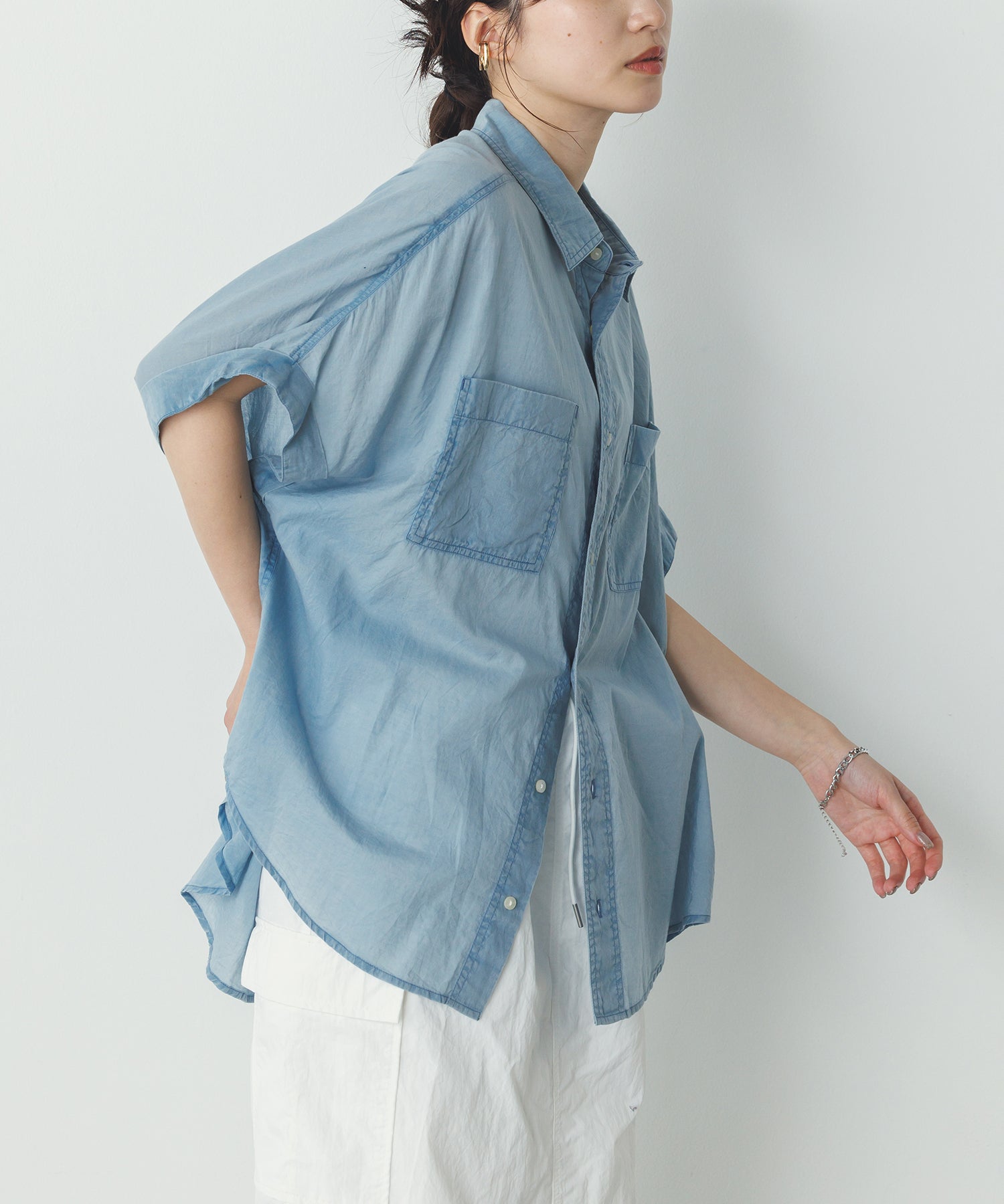 コットンボイル 半袖シャツ