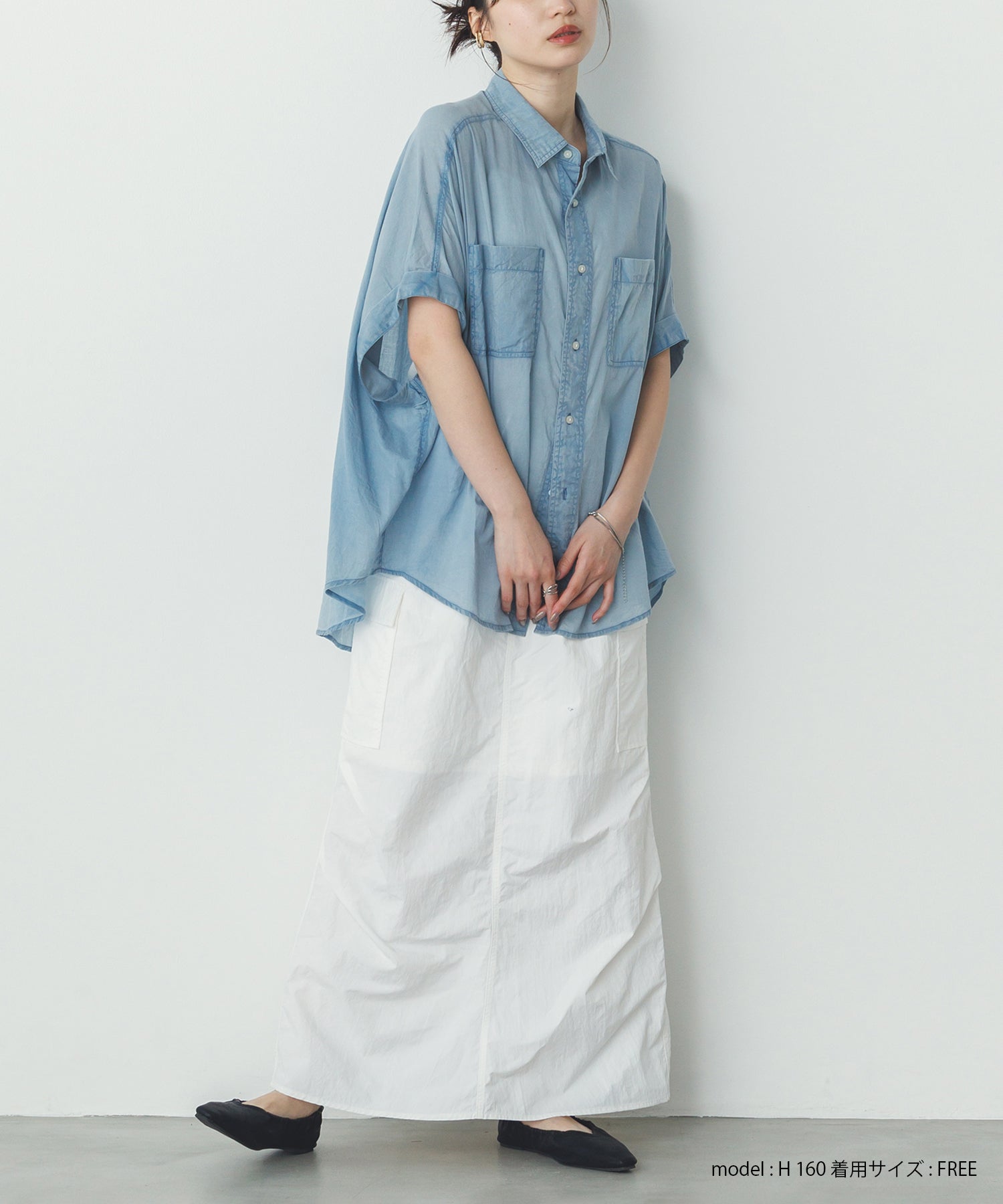 コットンボイル 半袖シャツ