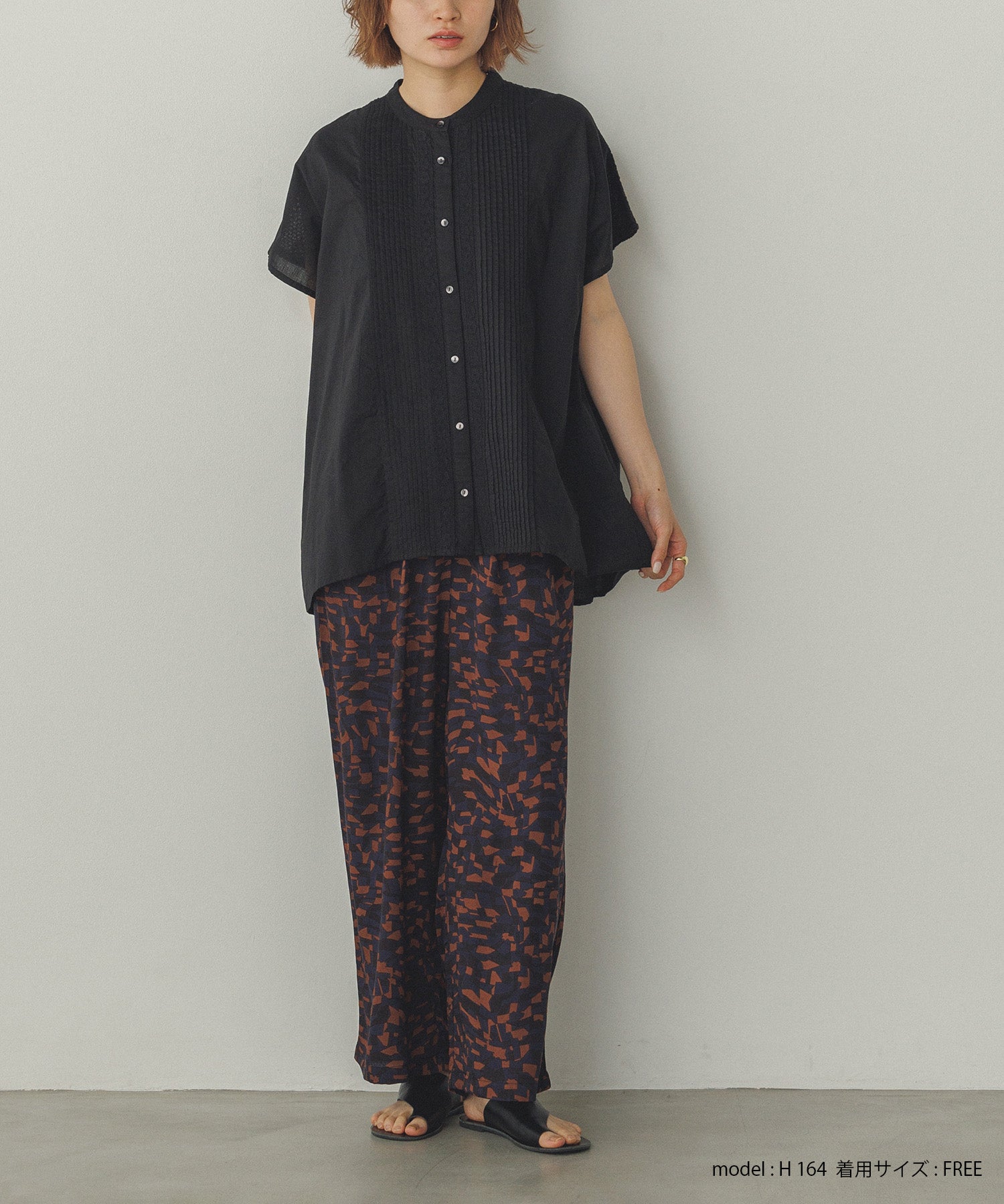 ピンタック レースシャツ