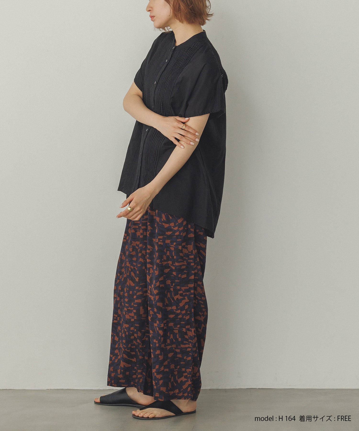 ピンタック レースシャツ