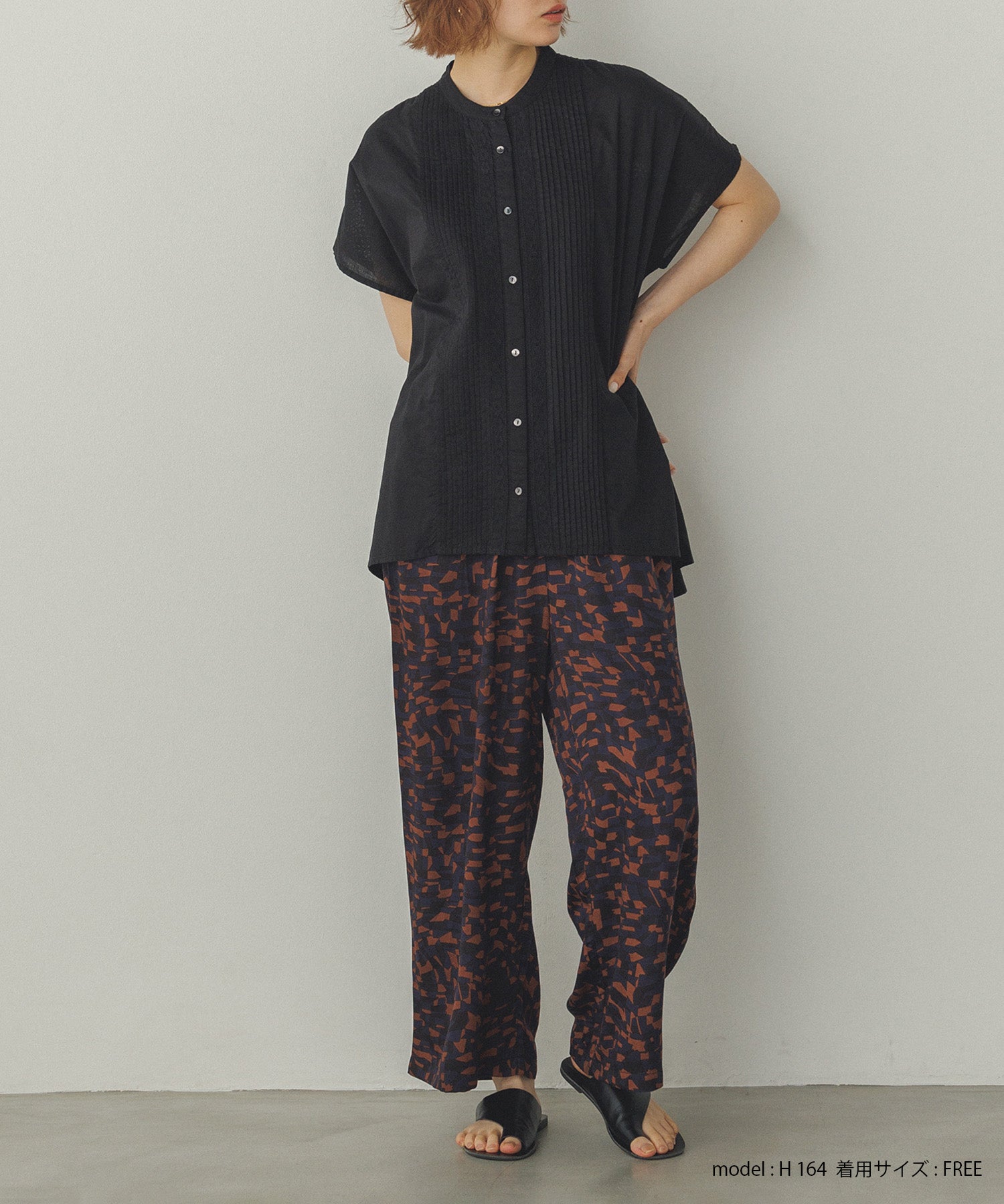 ピンタック レースシャツ