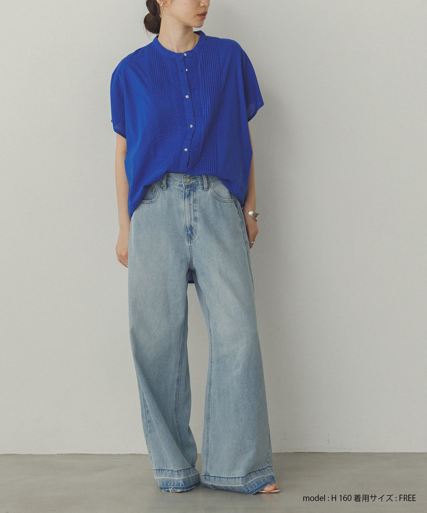 ピンタック レースシャツ