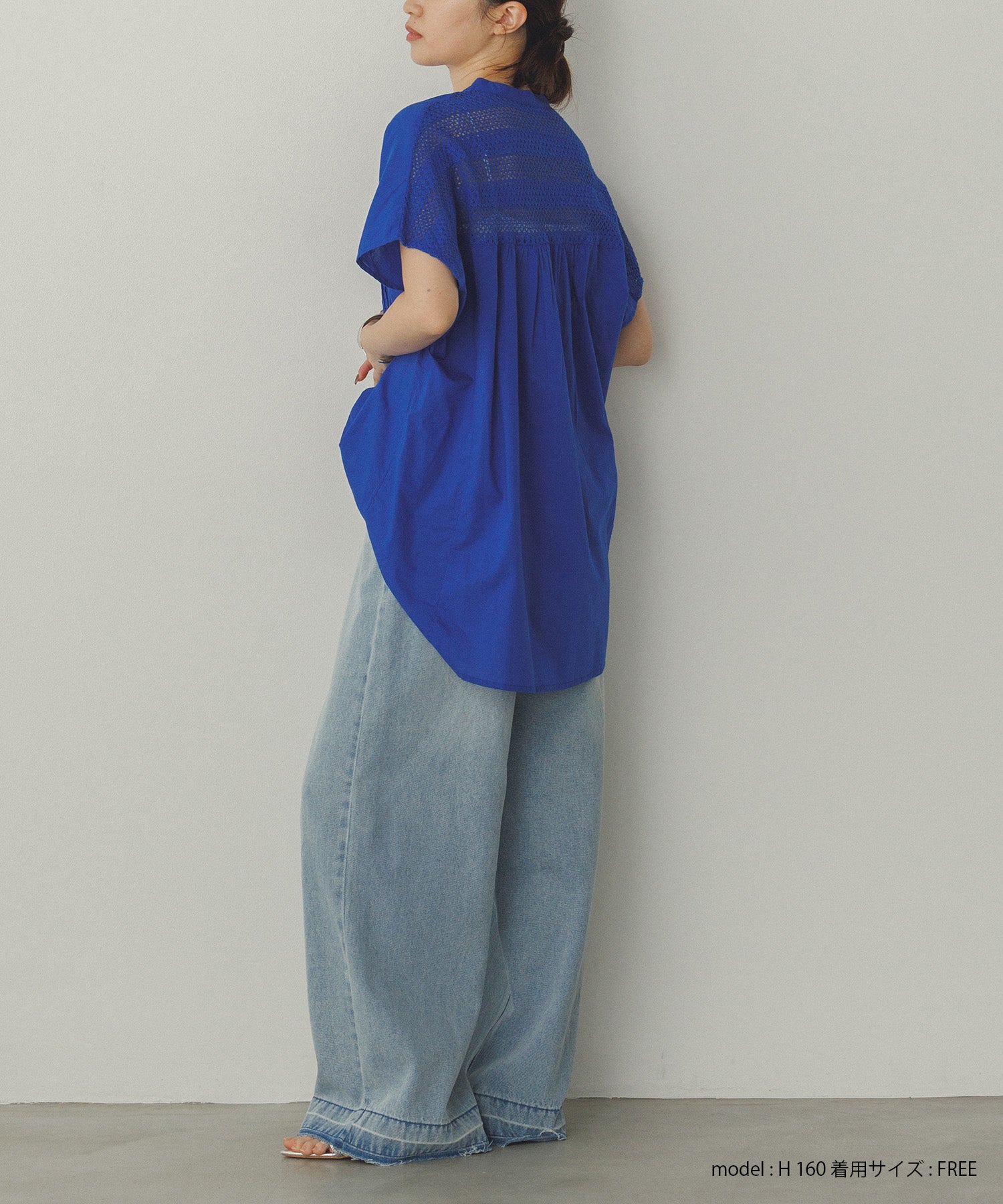 ピンタック レースシャツ