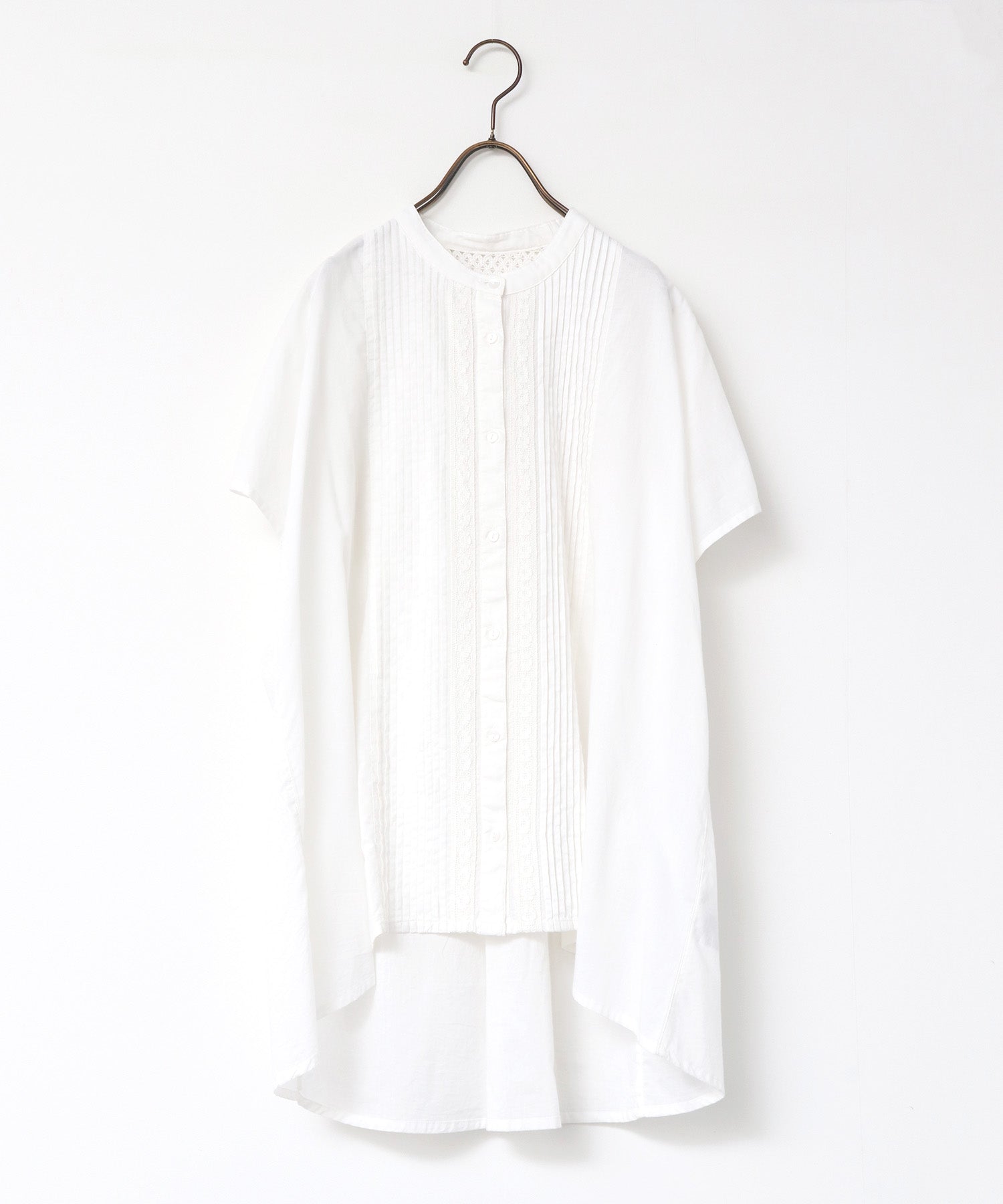 ピンタック レースシャツ