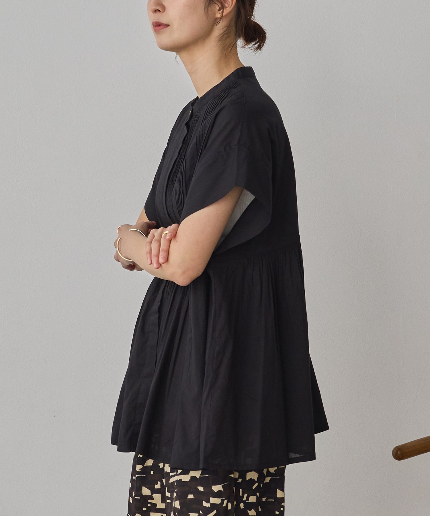 COTTON VOILE PINSTRIPE BLOUSE