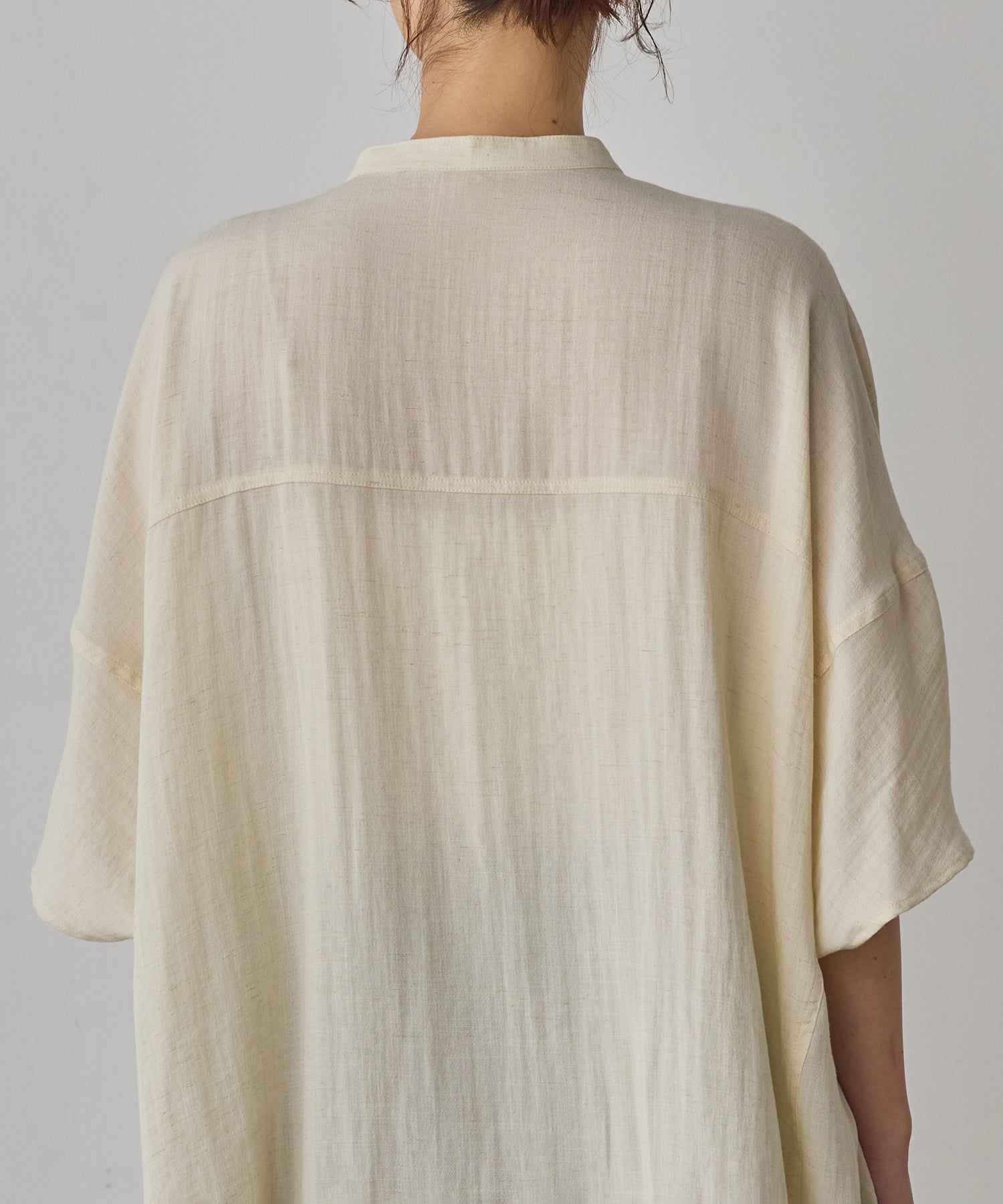 LINEN-RAYON DOLMAN OVERSHIRT