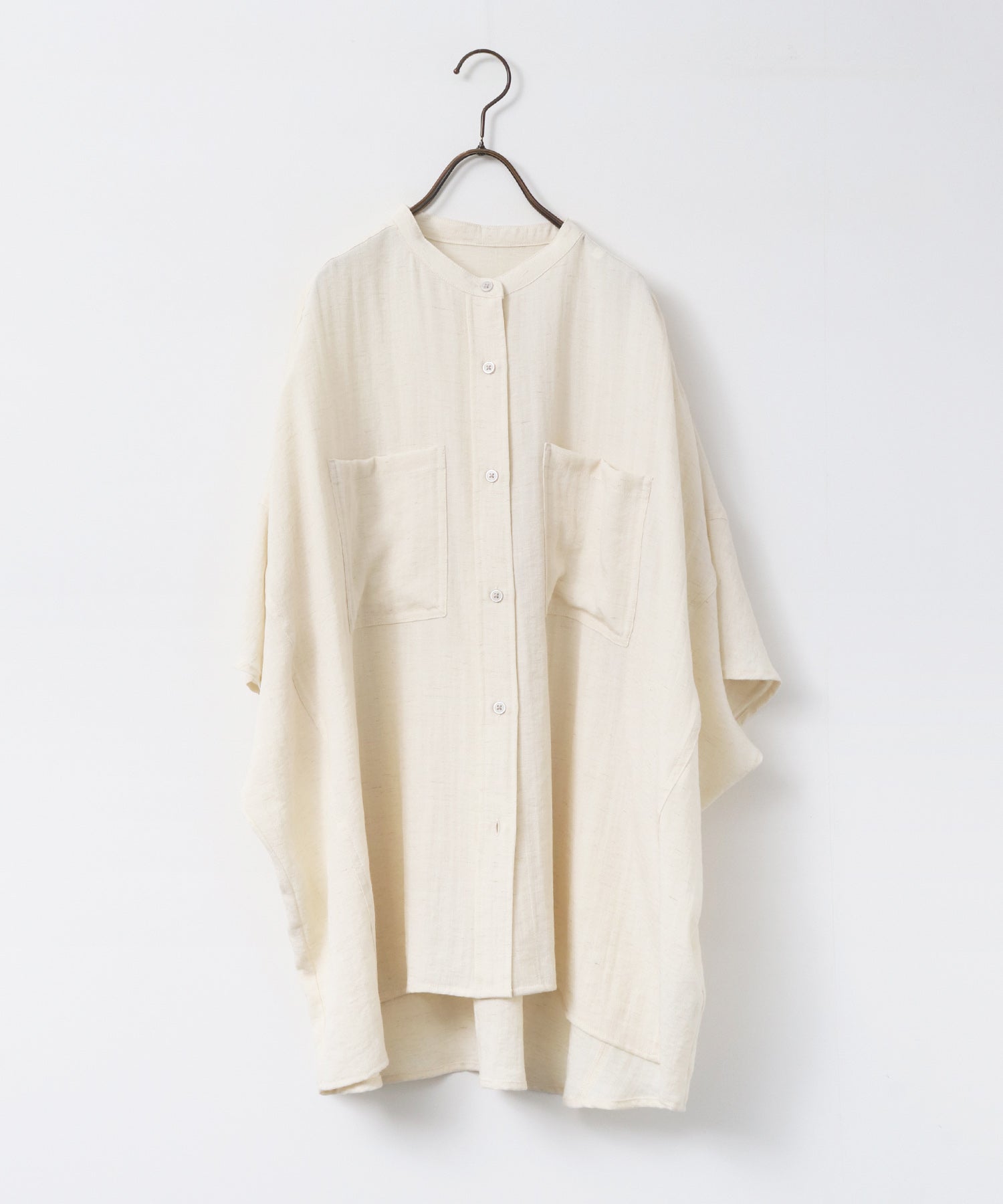 LINEN-RAYON DOLMAN OVERSHIRT