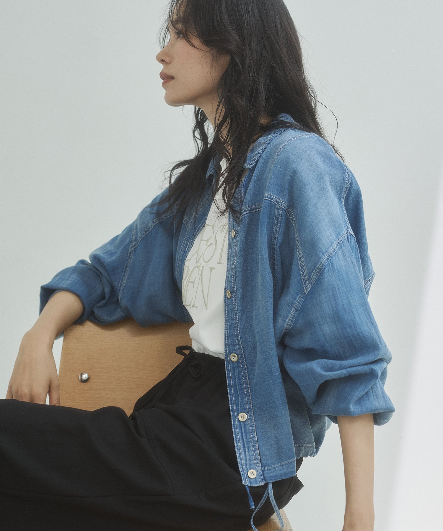 SHEER DENIM SHIRT JACKET