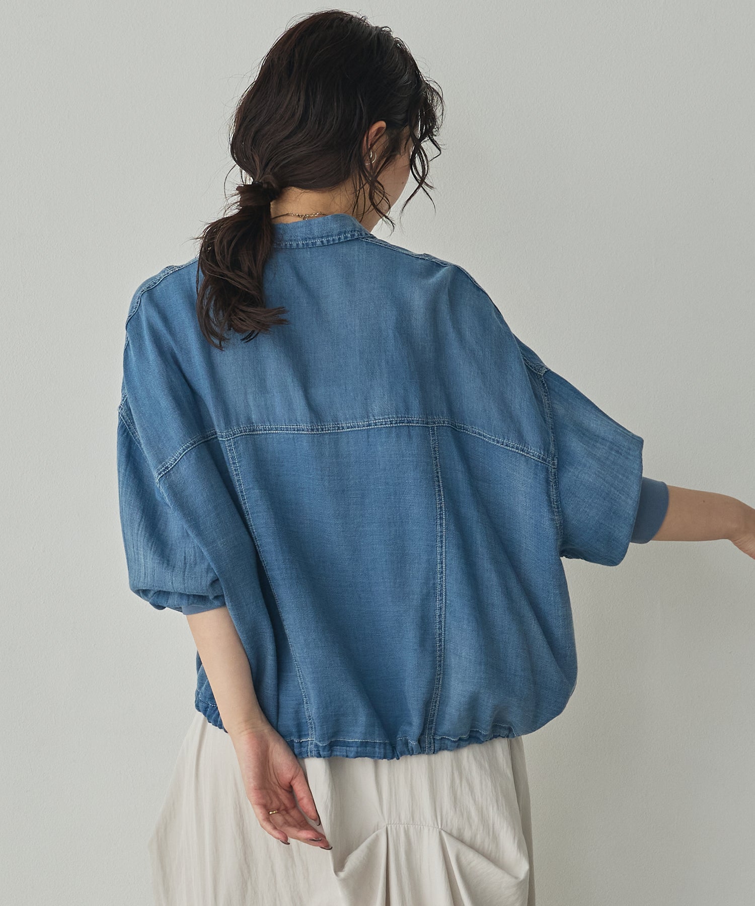 SHEER DENIM SHIRT JACKET