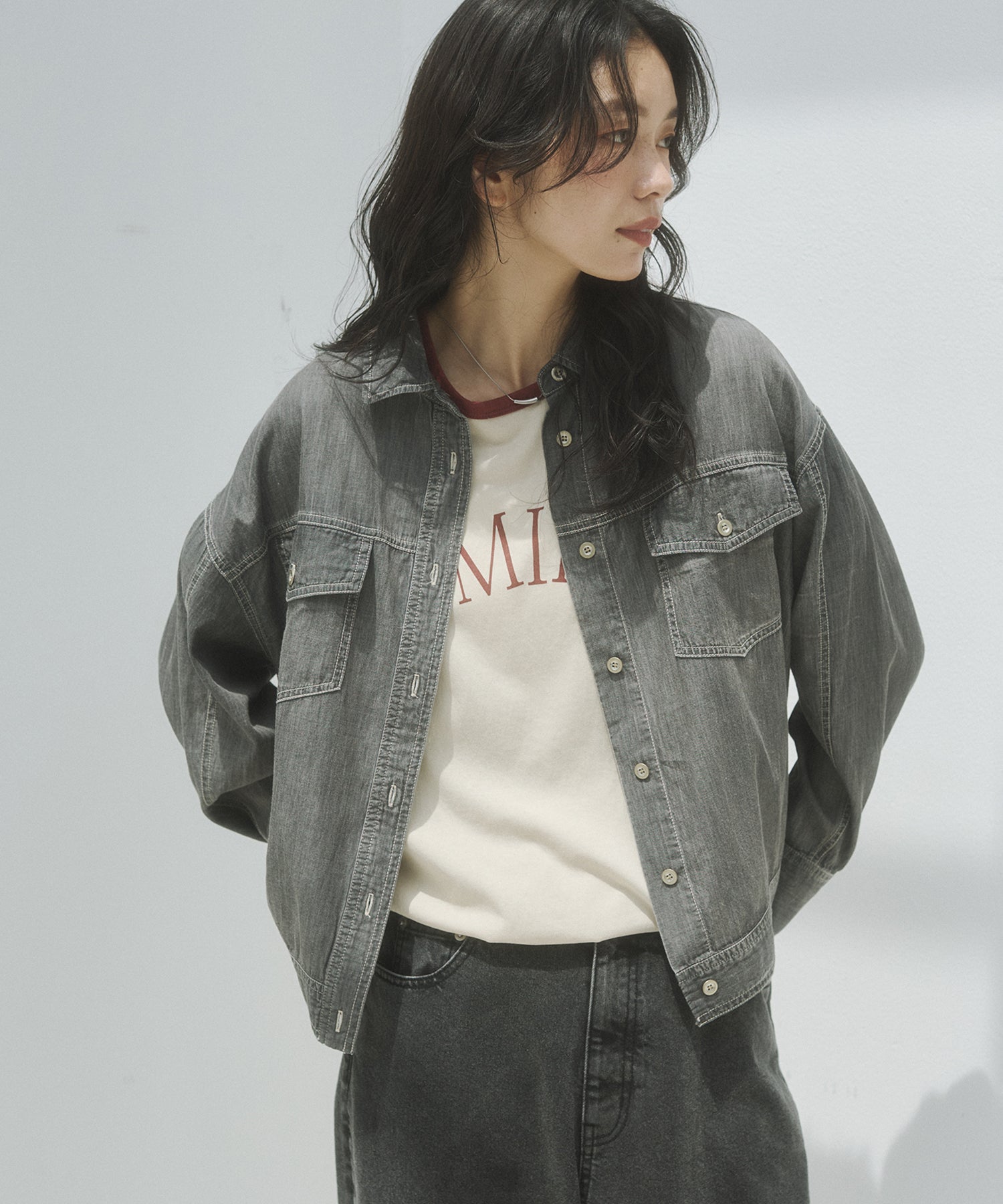 SHEER DENIM OVERSHIRT