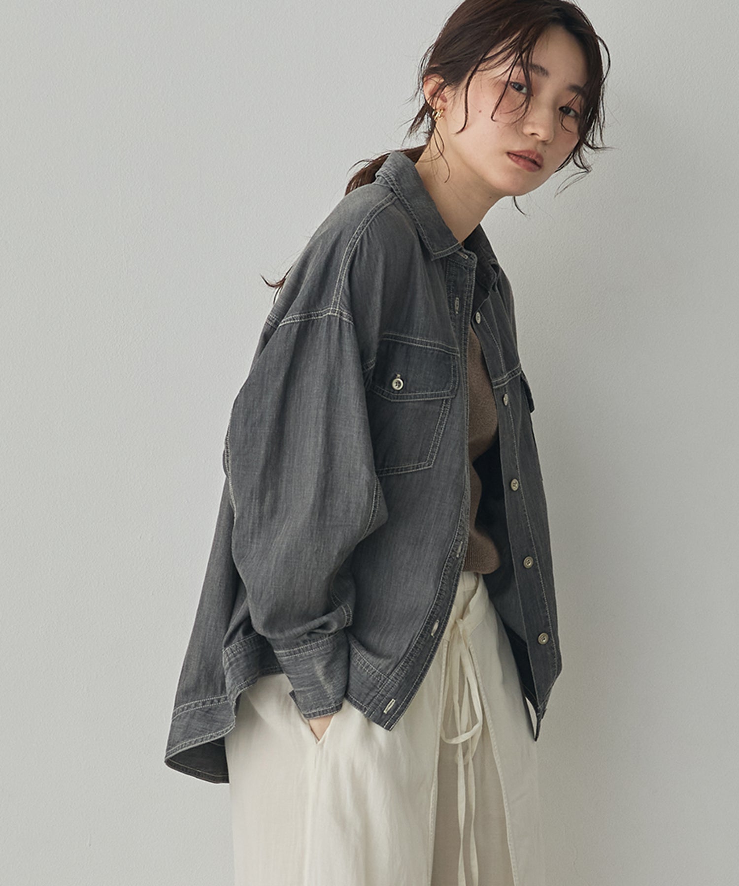 SHEER DENIM OVERSHIRT