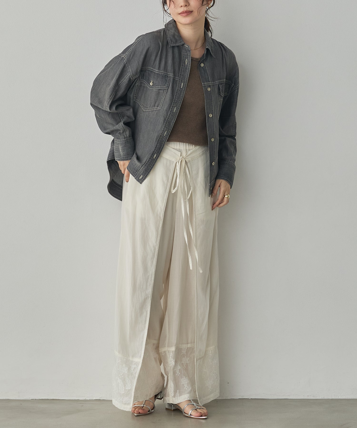 SHEER DENIM OVERSHIRT