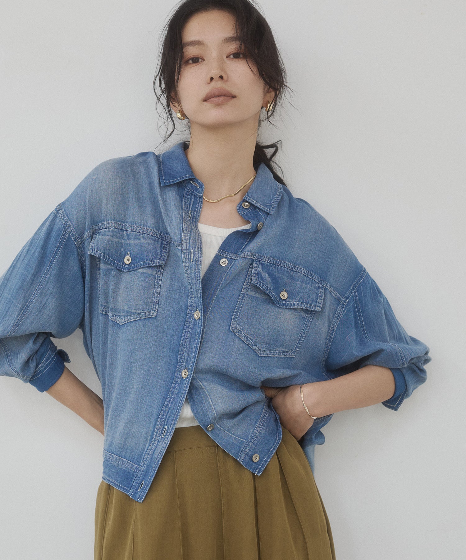 SHEER DENIM OVERSHIRT
