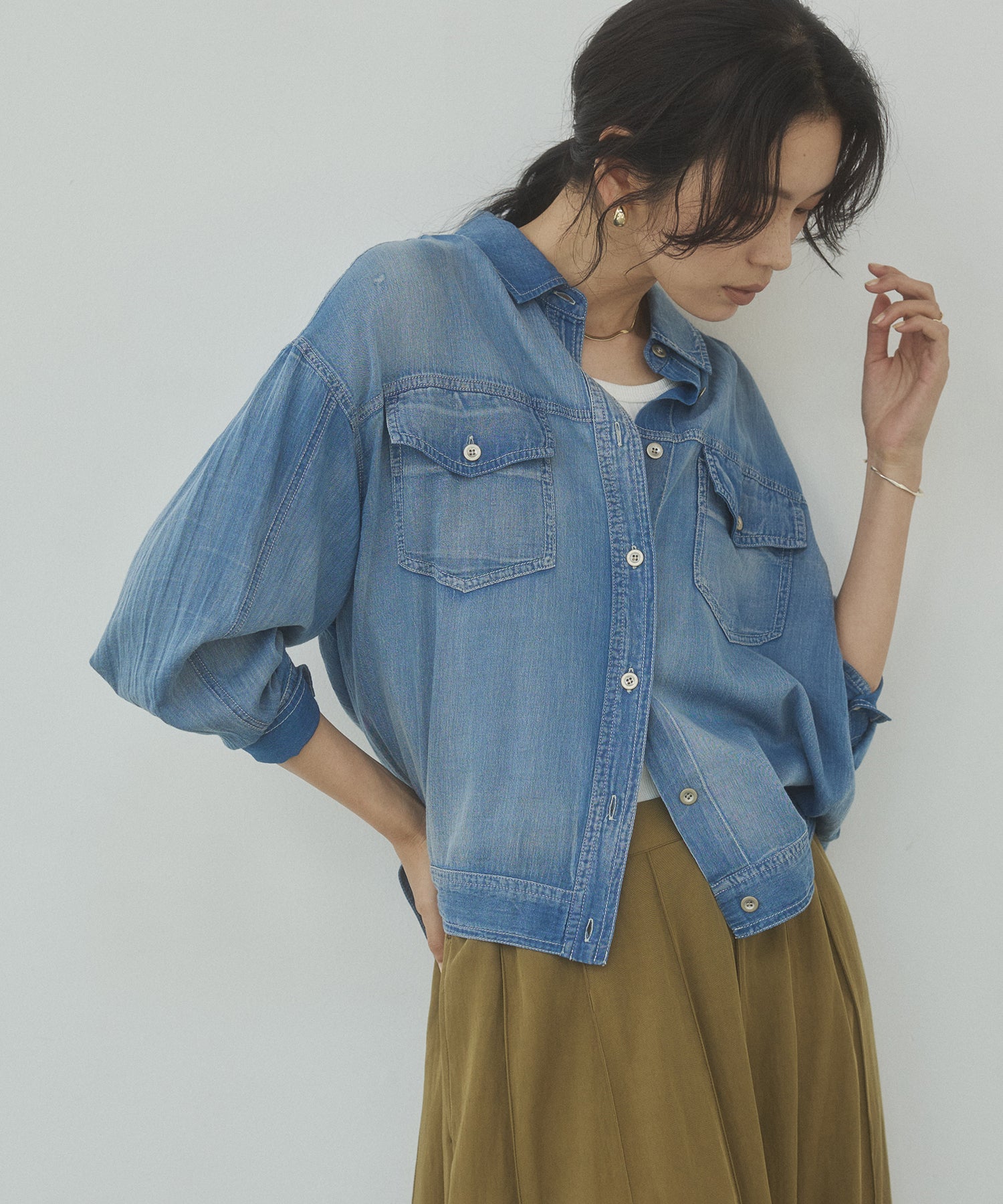 SHEER DENIM OVERSHIRT