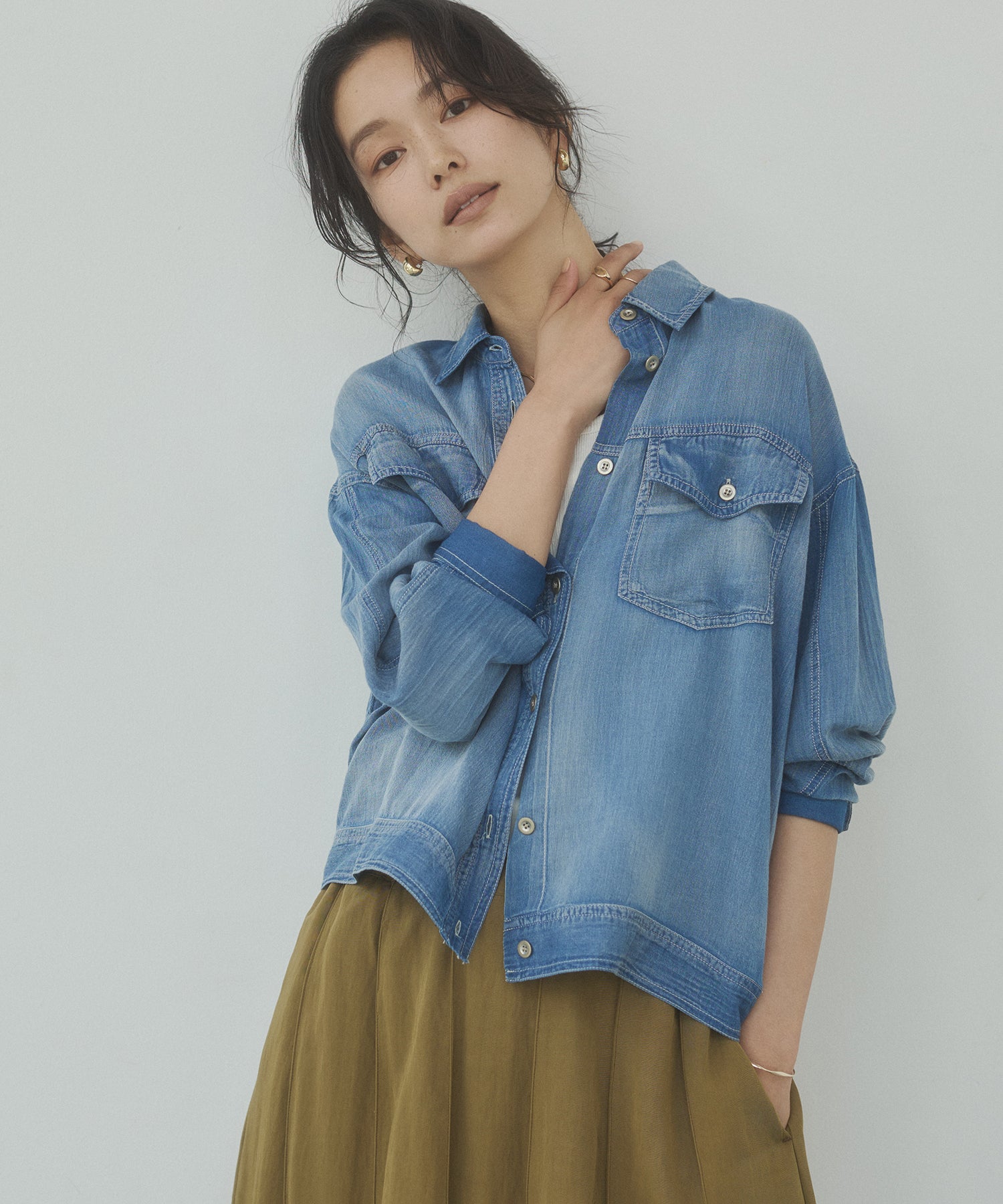 SHEER DENIM OVERSHIRT