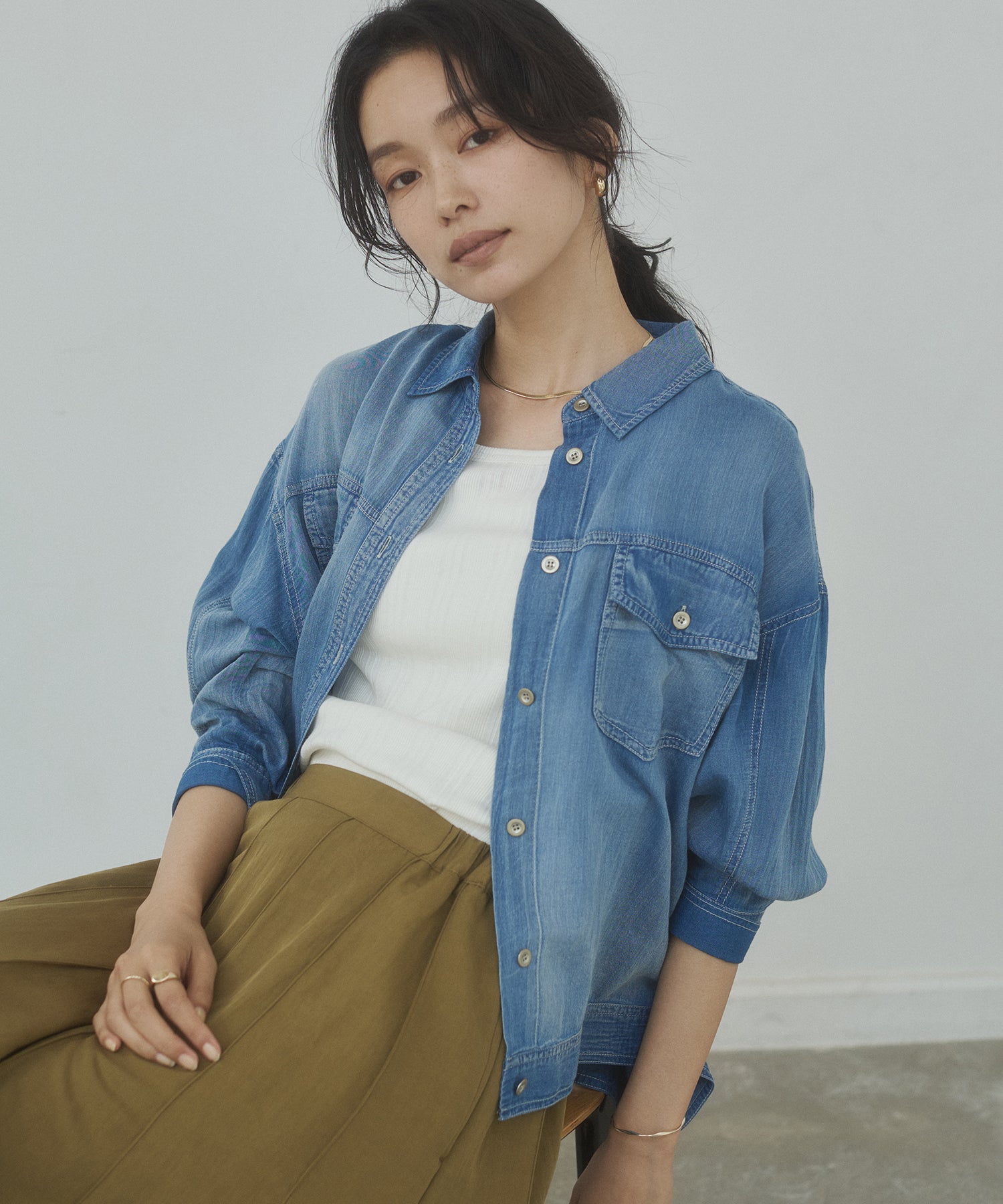 SHEER DENIM OVERSHIRT