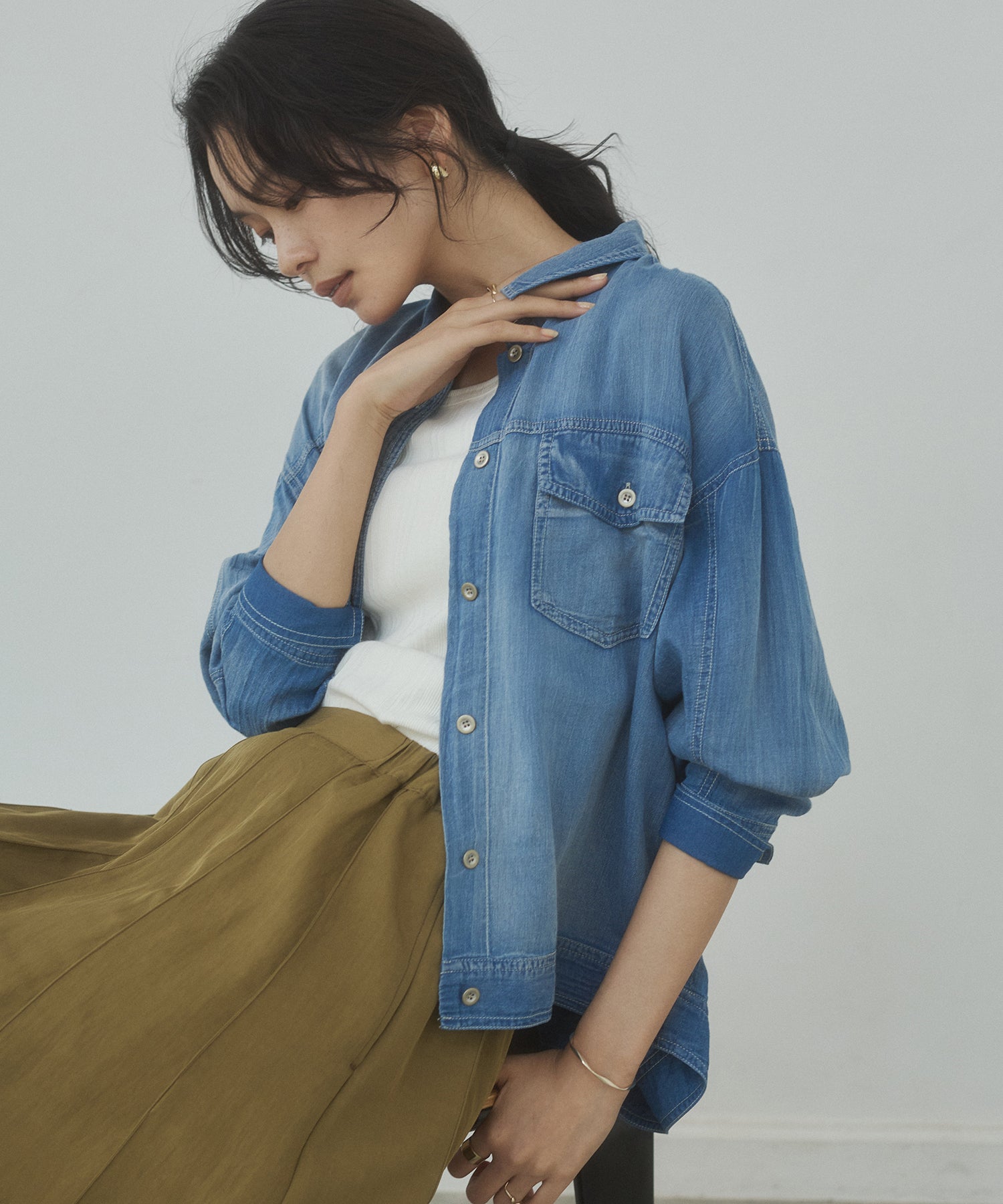 SHEER DENIM OVERSHIRT