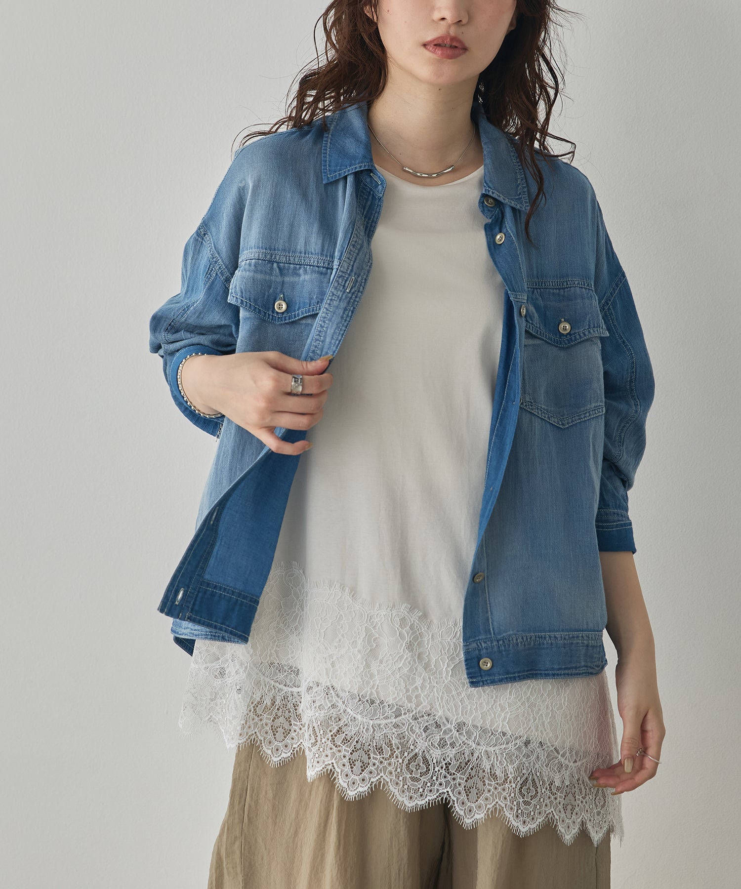 SHEER DENIM OVERSHIRT