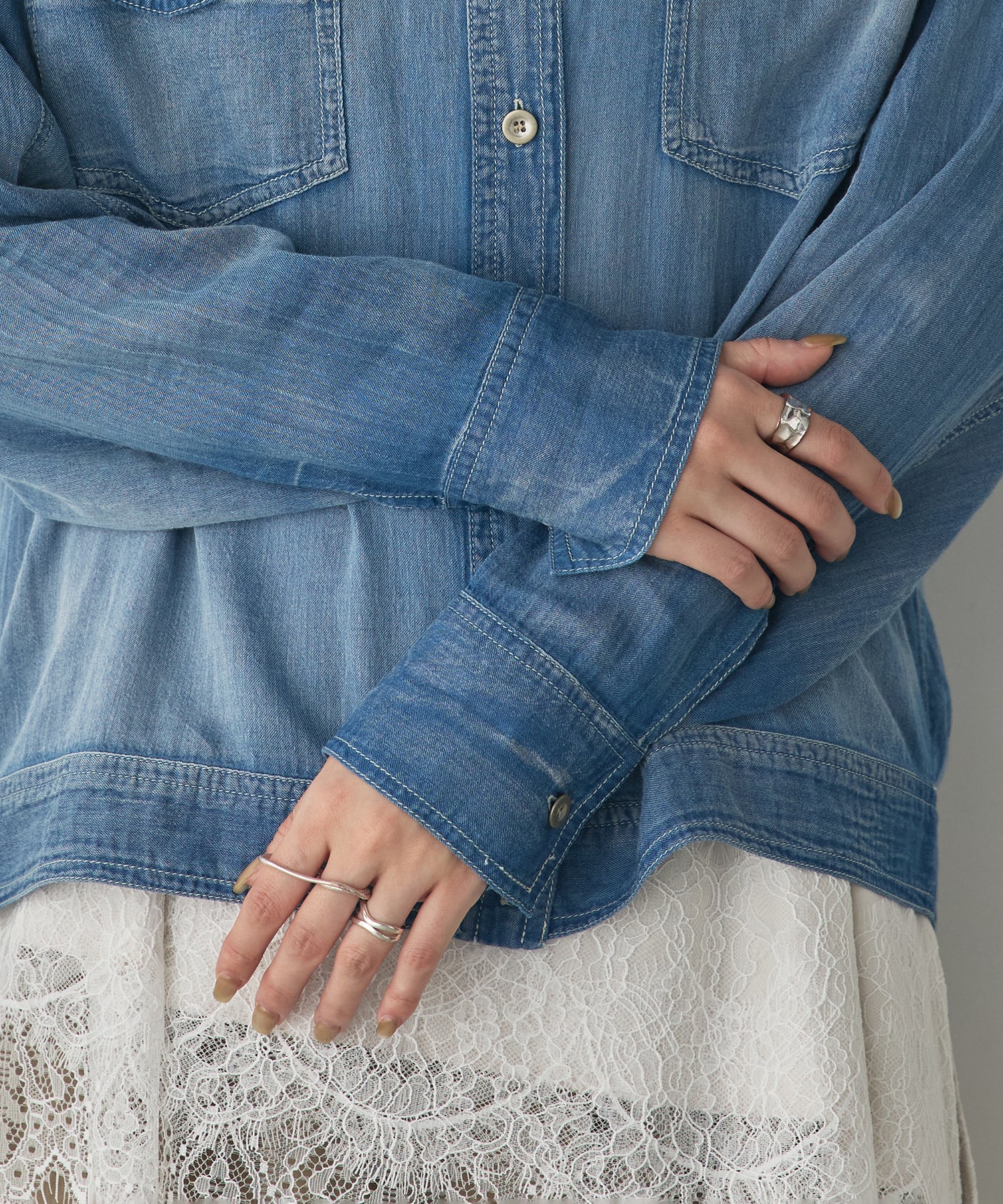 SHEER DENIM OVERSHIRT